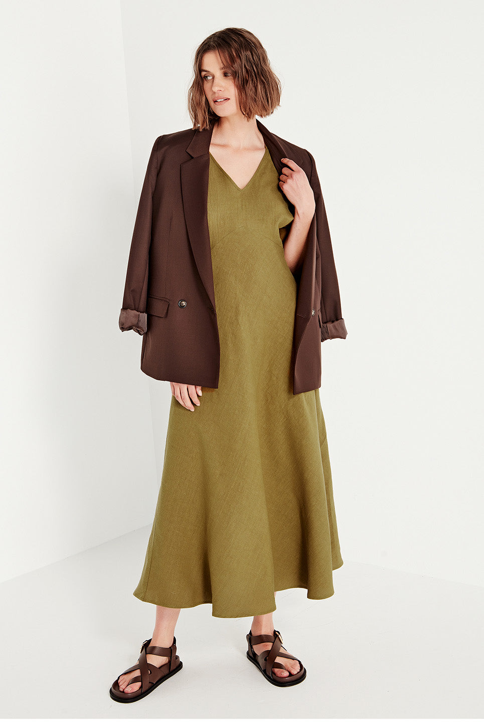 Evie Dress in Chartreuse