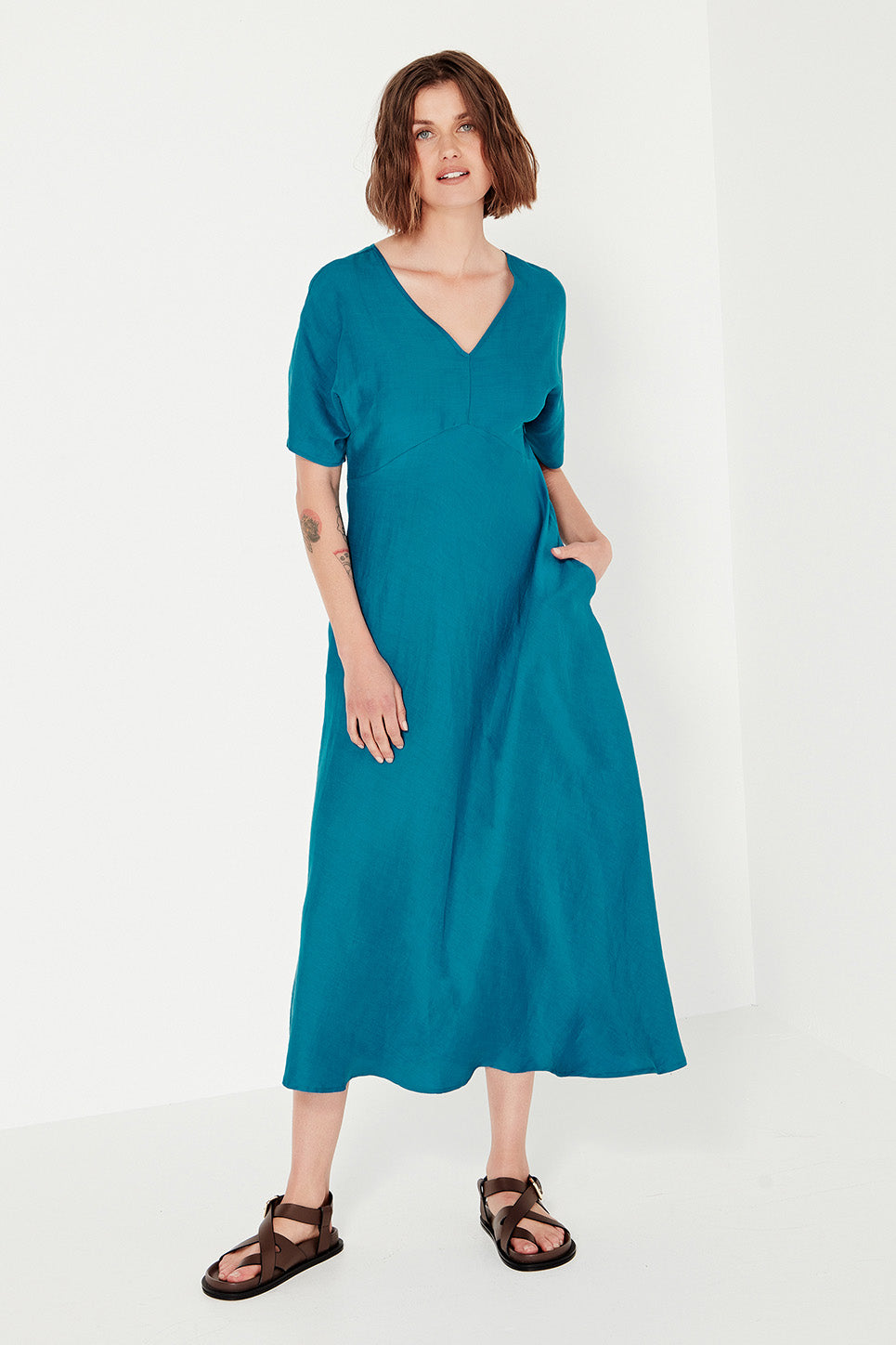 Evie Dress in Cerulean Blue