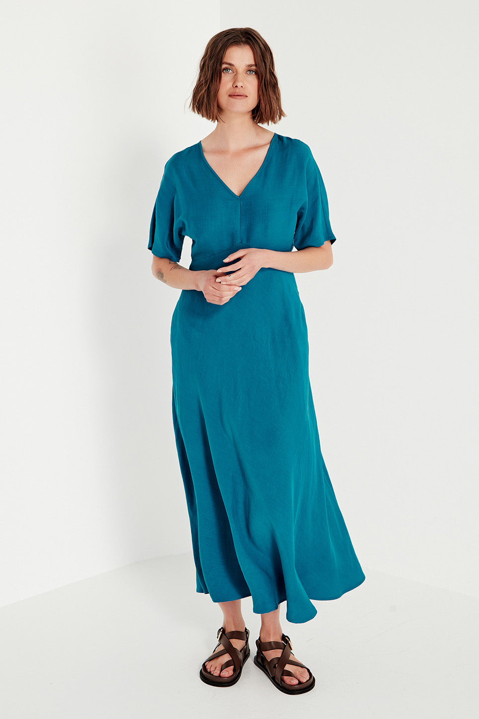 Evie Dress in Cerulean Blue