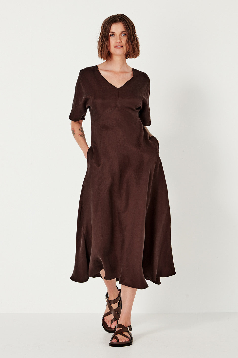Evie Dress in Cocoa