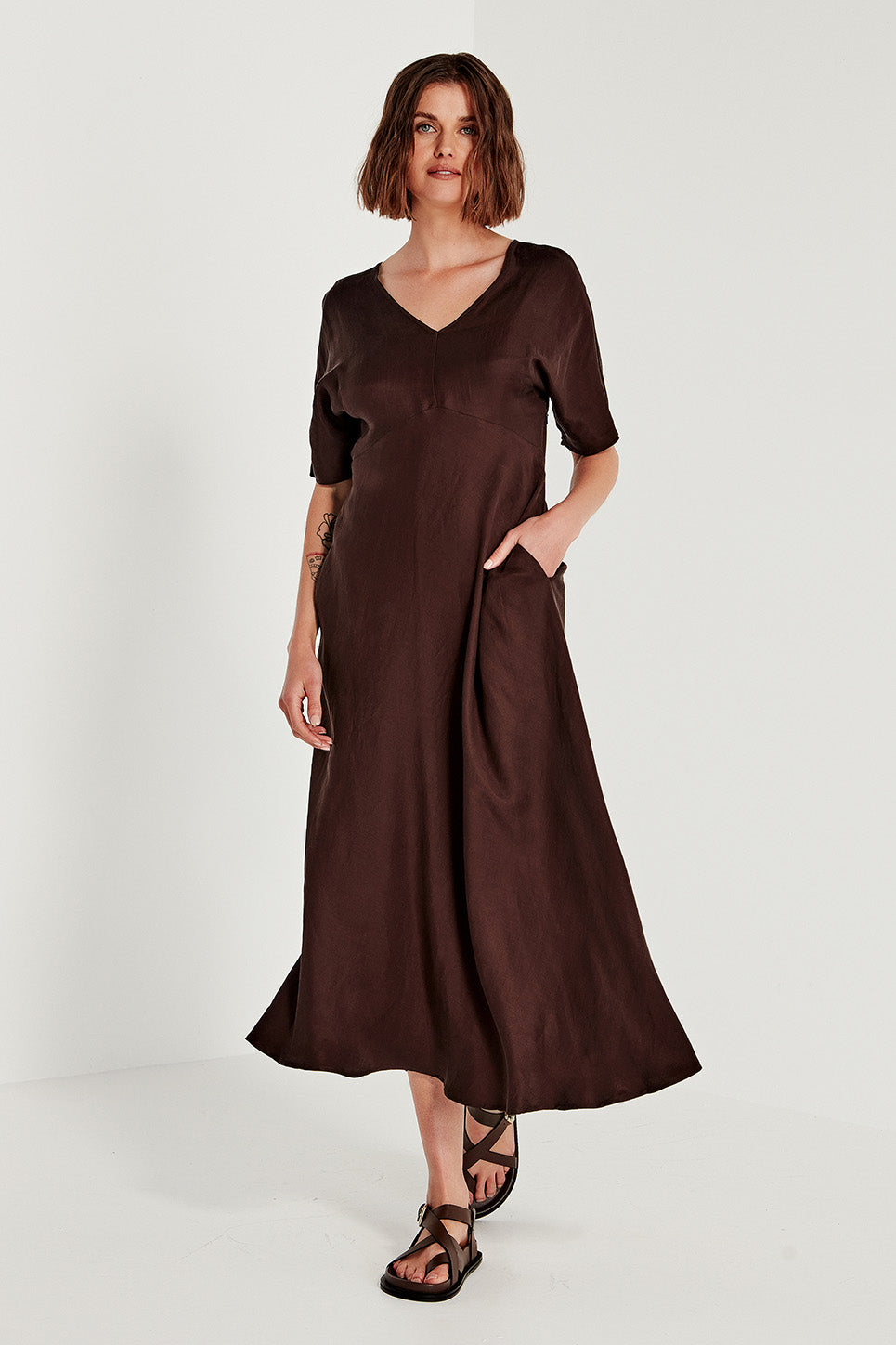 Evie Dress in Cocoa