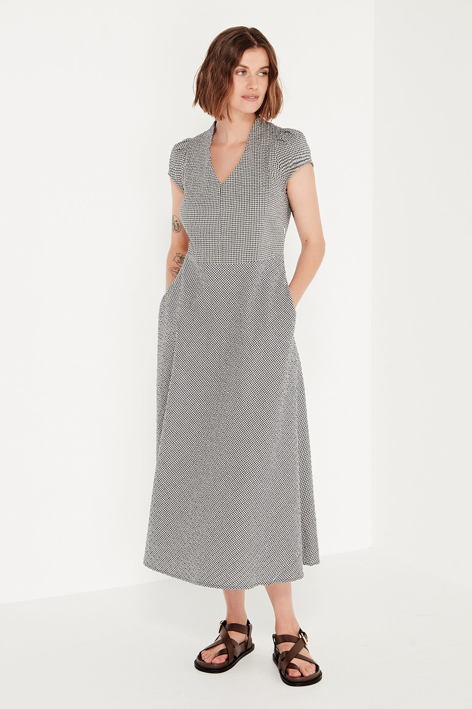 Crosby Dress in Midnight Gingham