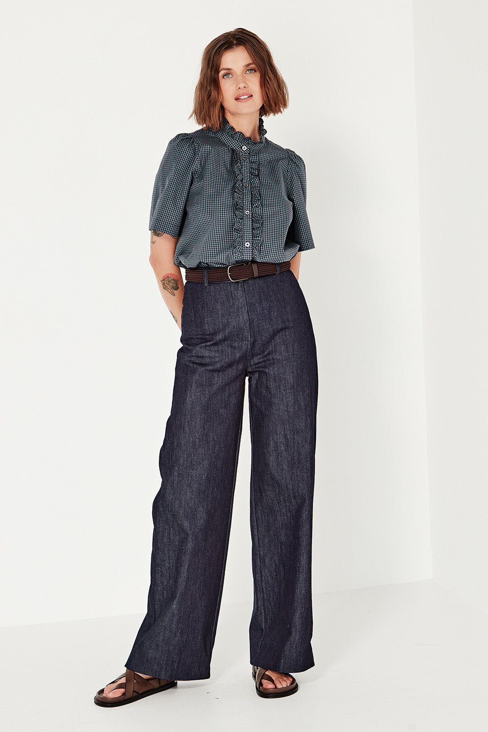 Ava Blouse in Check