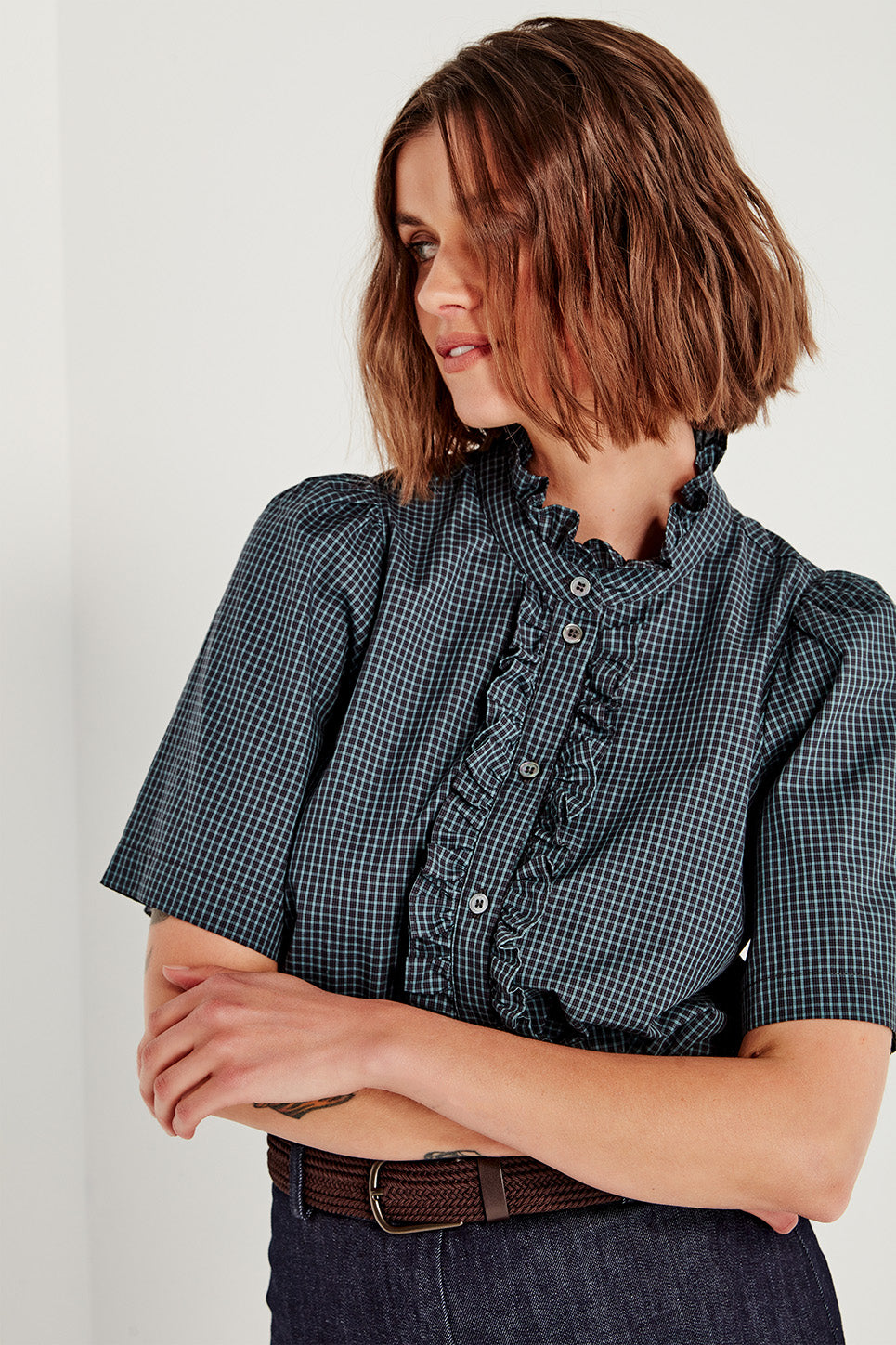 Ava Blouse in Check