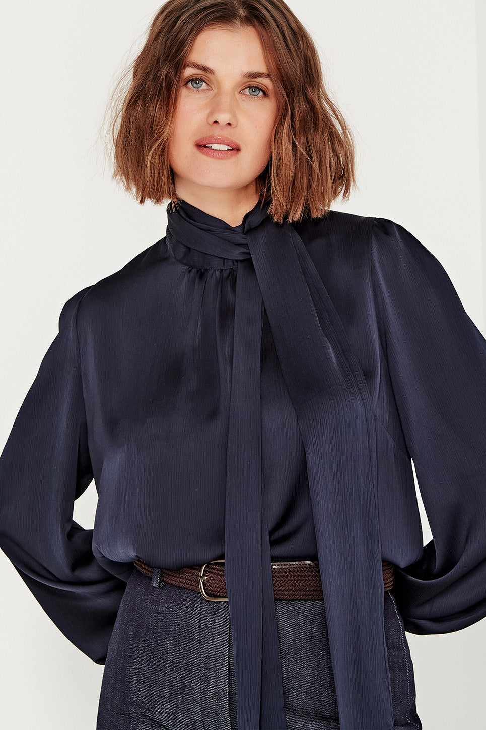 Bowie Blouse in Navy