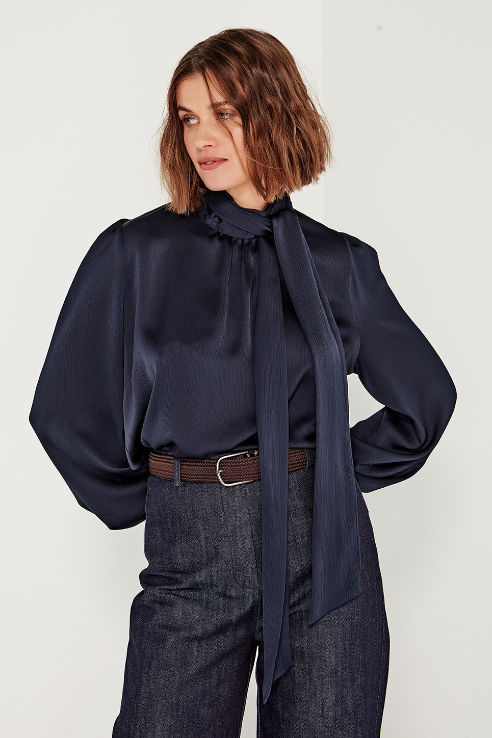 Bowie Blouse in Navy