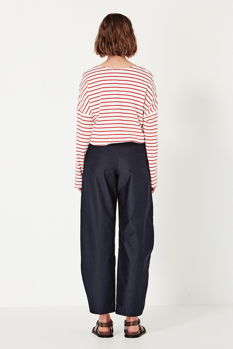 The Olsen Tee in Scarlet/Ivory Stripe