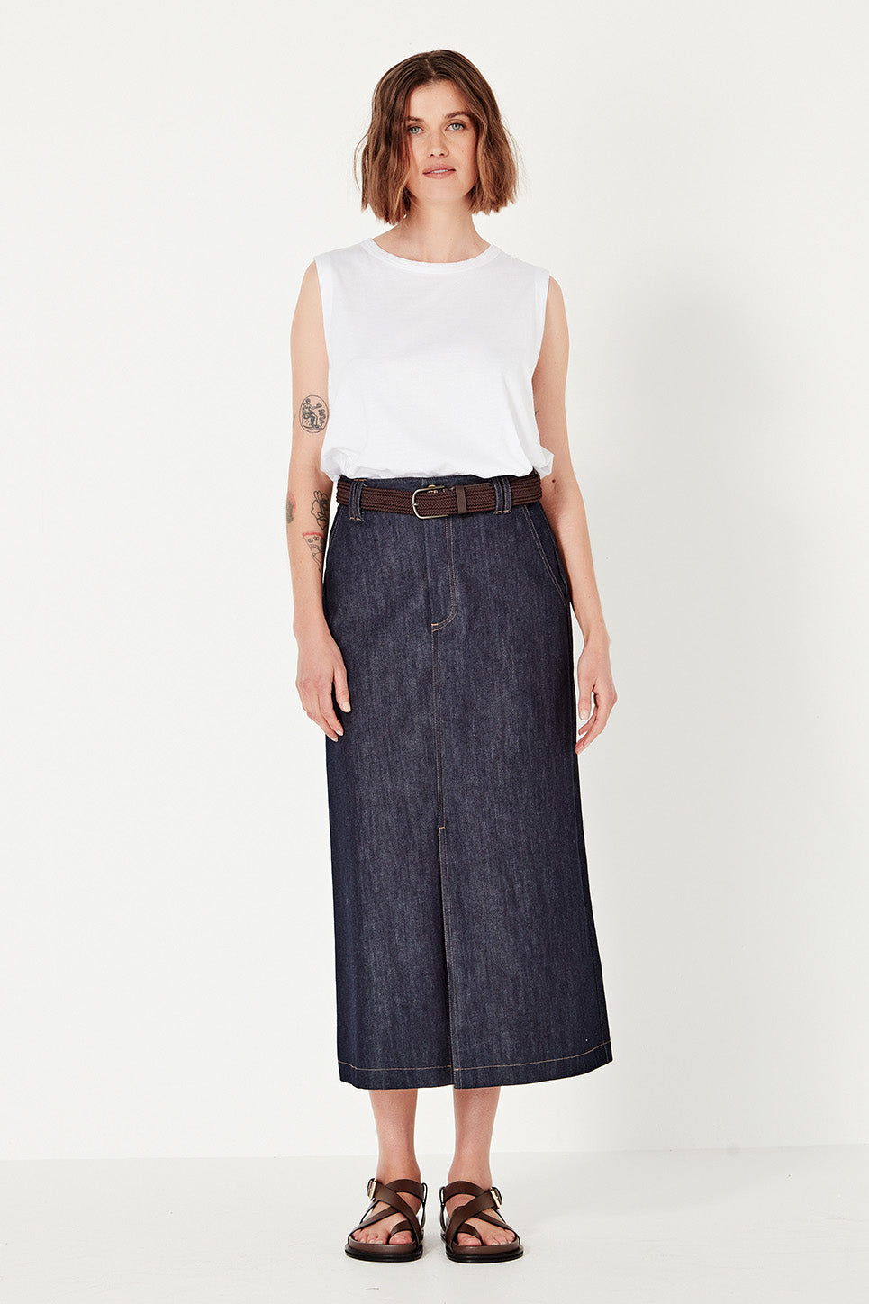 The Dryden Skirt in Indigo Denim
