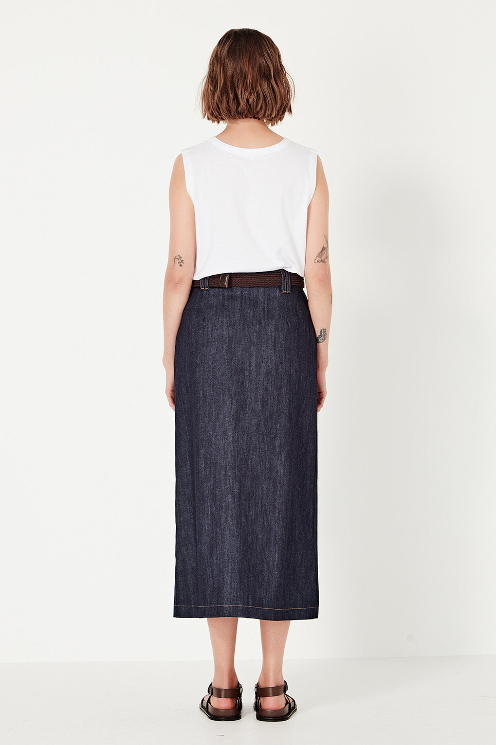 The Dryden Skirt in Indigo Denim