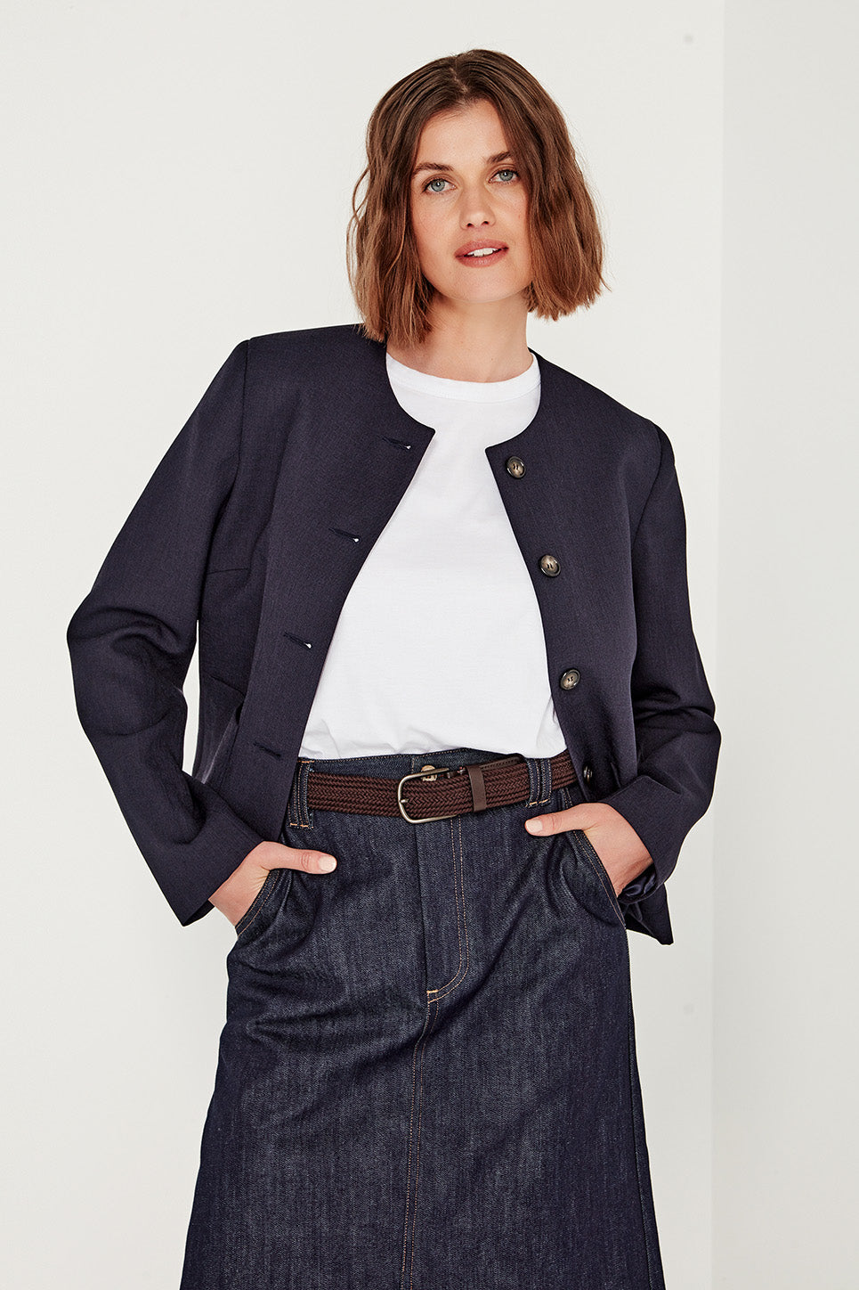 The Dryden Skirt in Indigo Denim