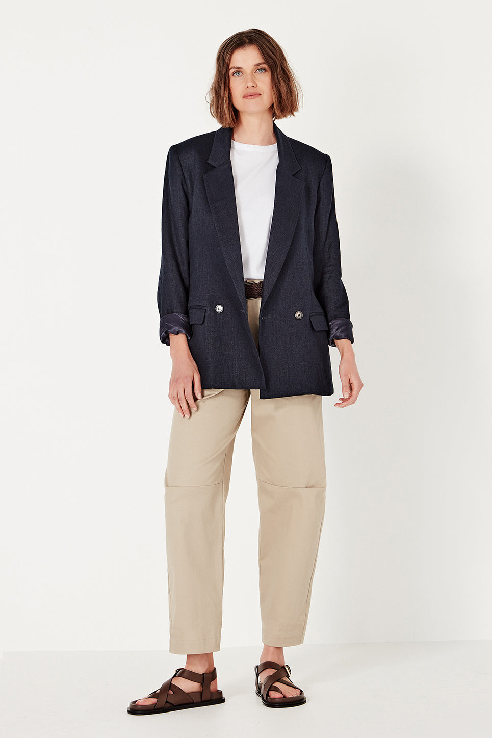 The Whitman Jacket in Navy Linen