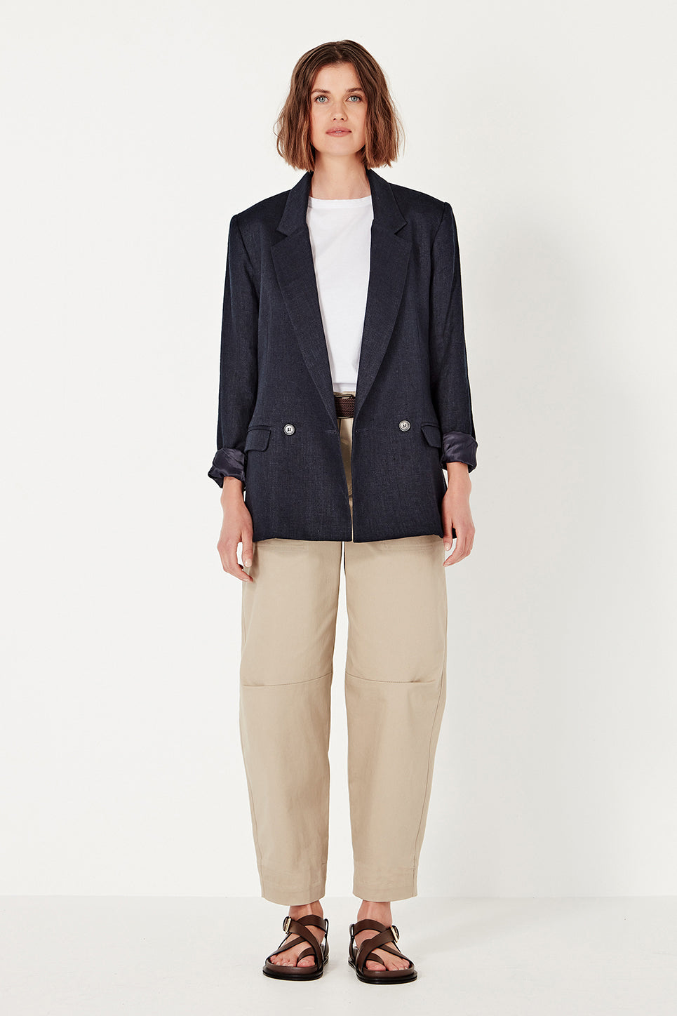 The Whitman Jacket in Navy Linen