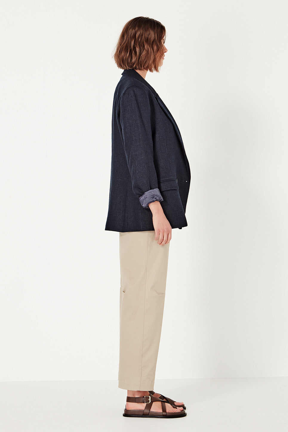 The Whitman Jacket in Navy Linen
