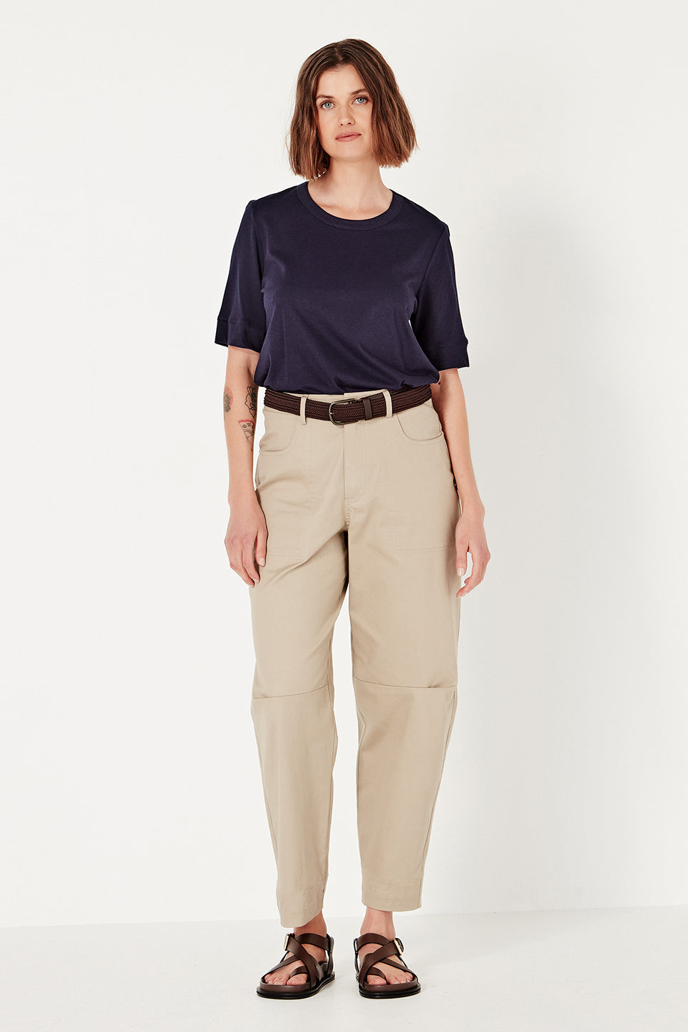 The Column Tee in French Navy