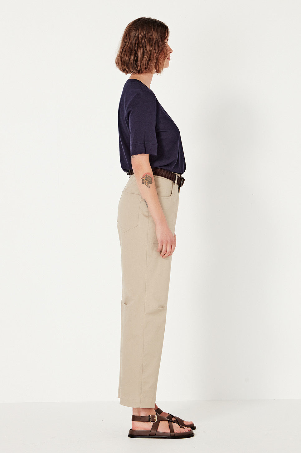 The Column Tee in French Navy