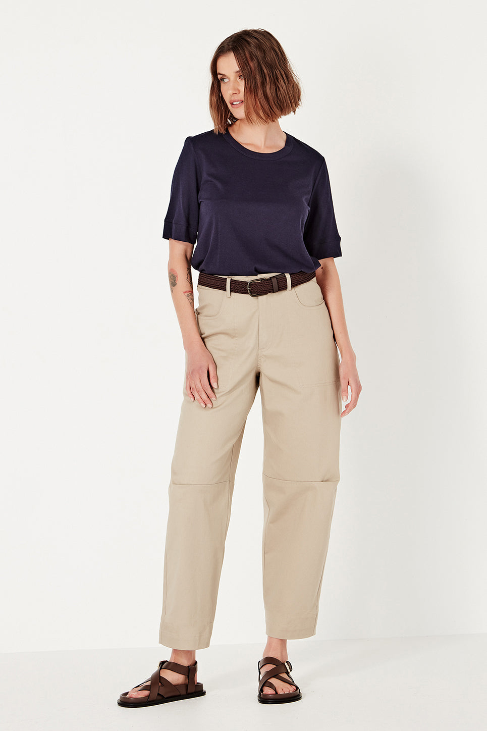 The Column Tee in French Navy