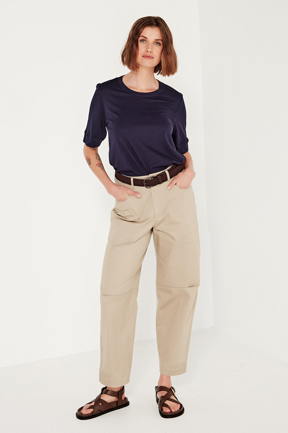 The Column Tee in French Navy