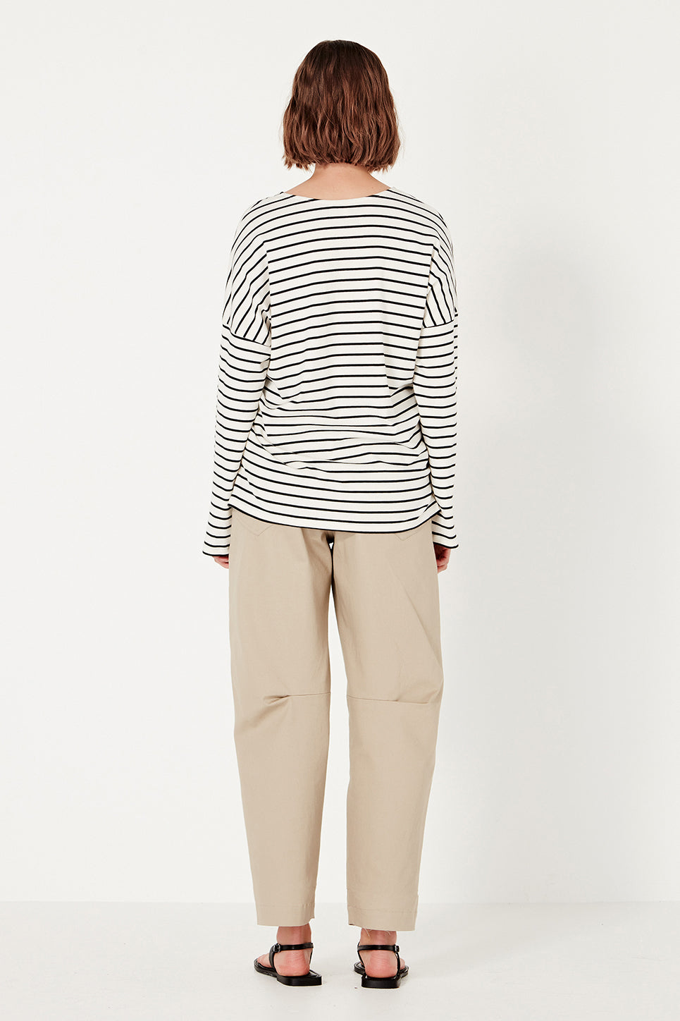 The Olsen Tee in Black/Ivory Stripe