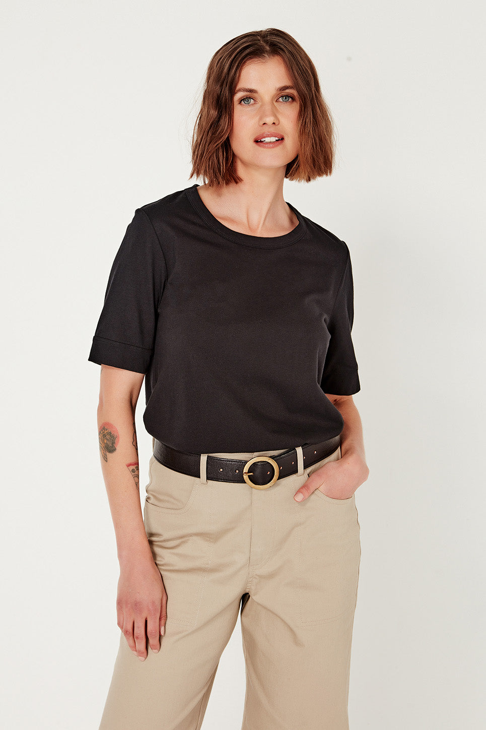 The Column Tee in Black
