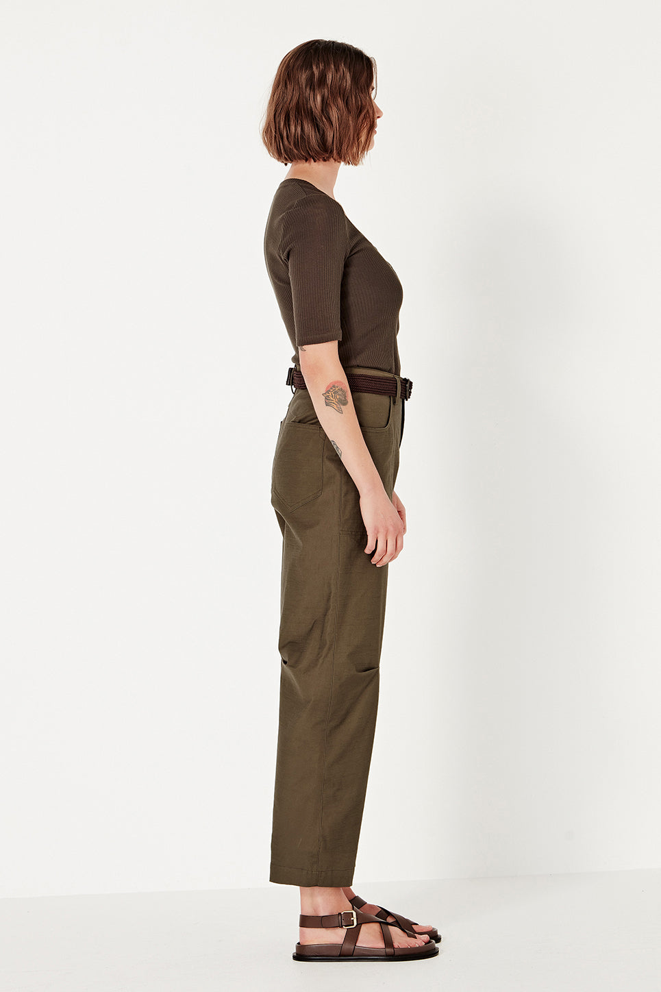 The Lila Tee in Moss