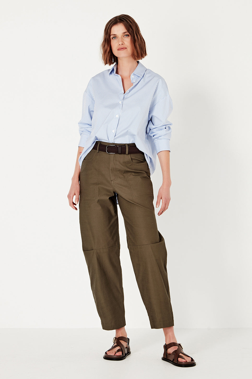 The Baildon Shirt in Chambray Stripe