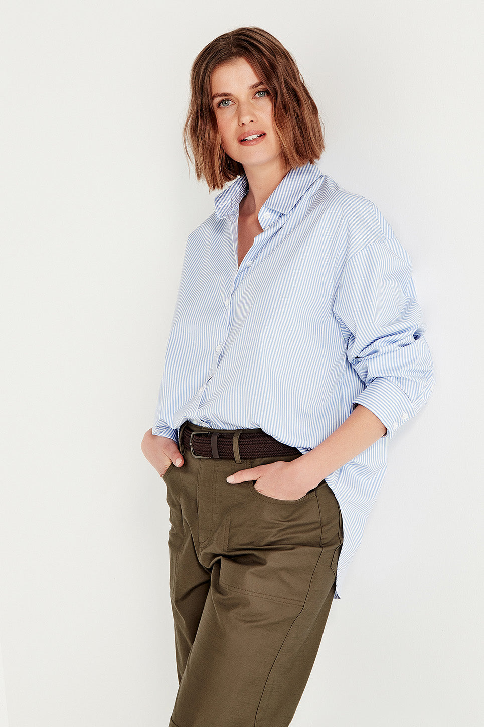 The Baildon Shirt in Chambray Stripe