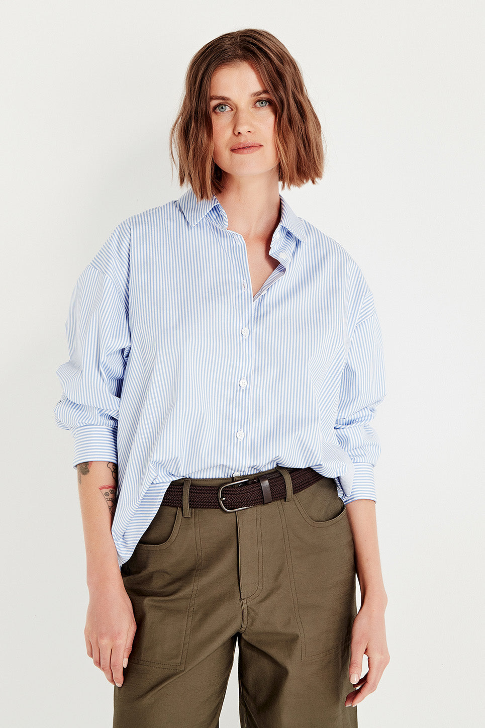 The Baildon Shirt in Chambray Stripe