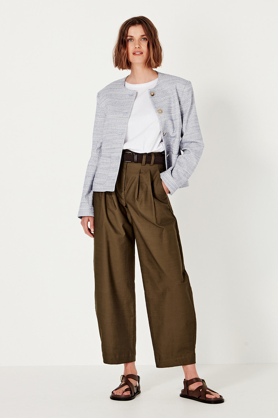 The Gabrielle Jacket in Chambray Blue
