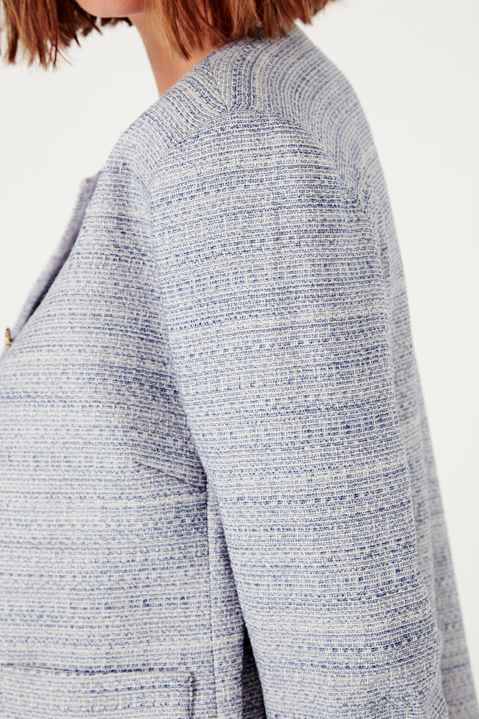 The Gabrielle Jacket in Chambray Blue