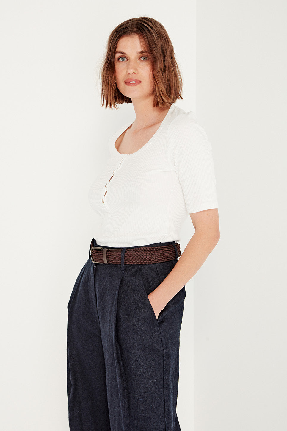 The Lila Tee in White