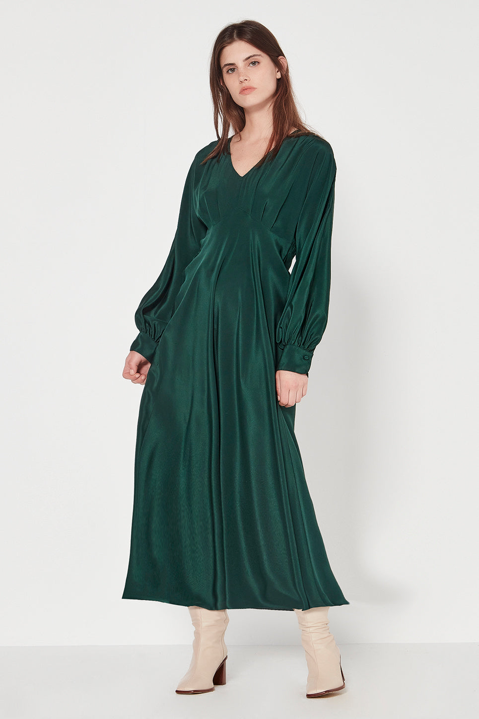 The Vionnet Dress in Emerald