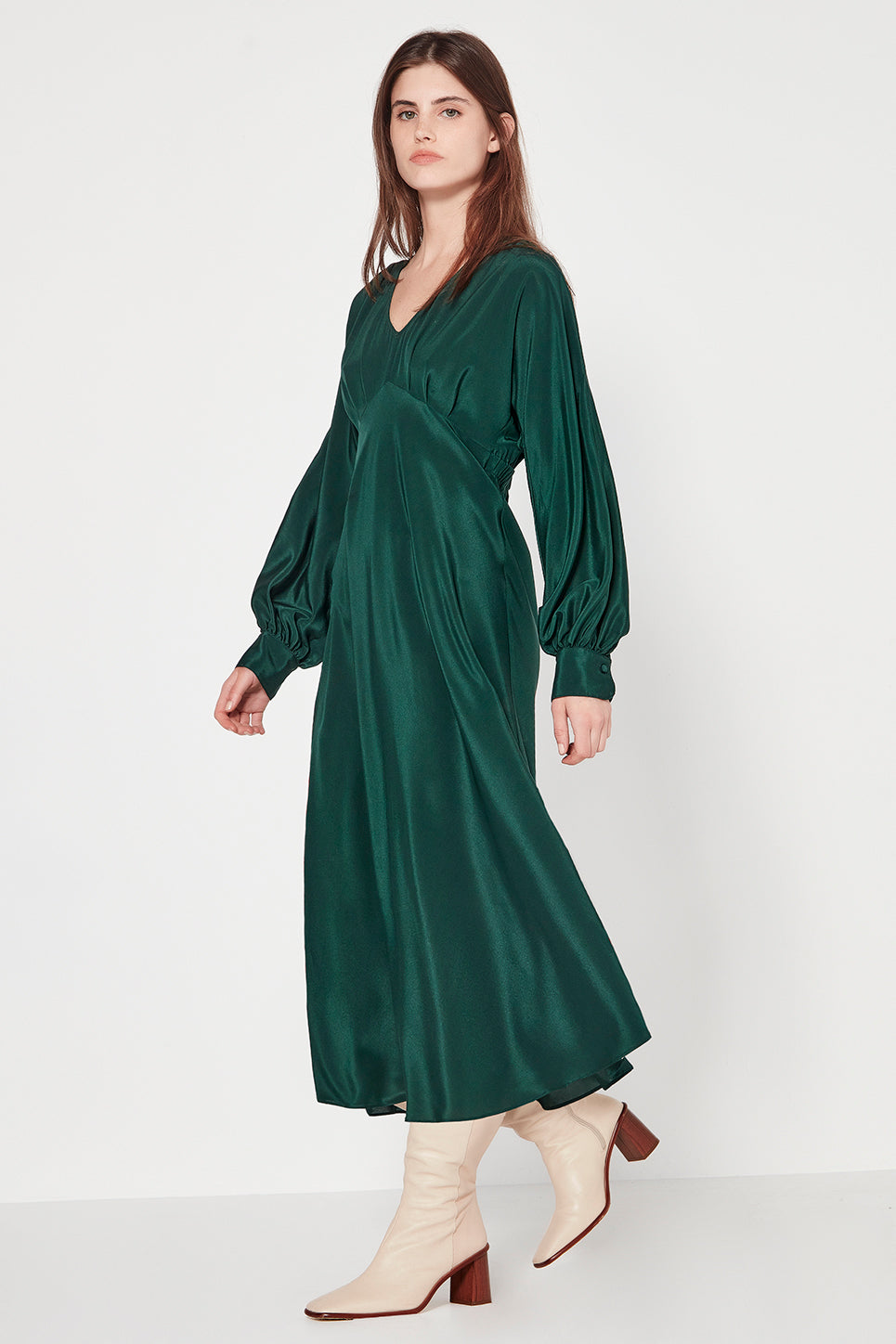 The Vionnet Dress in Emerald