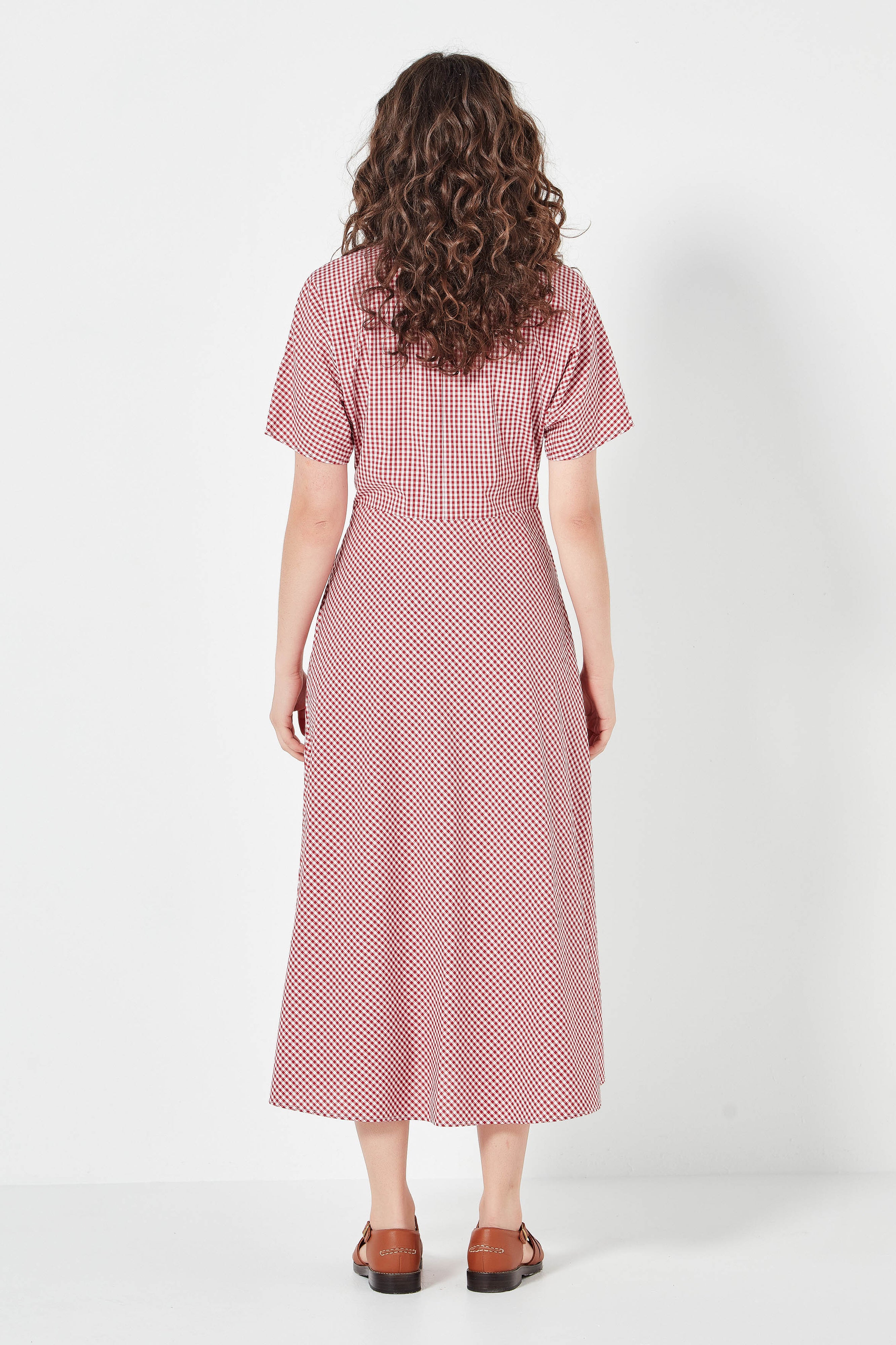 The Amalfi Dress in Scarlet Gingham