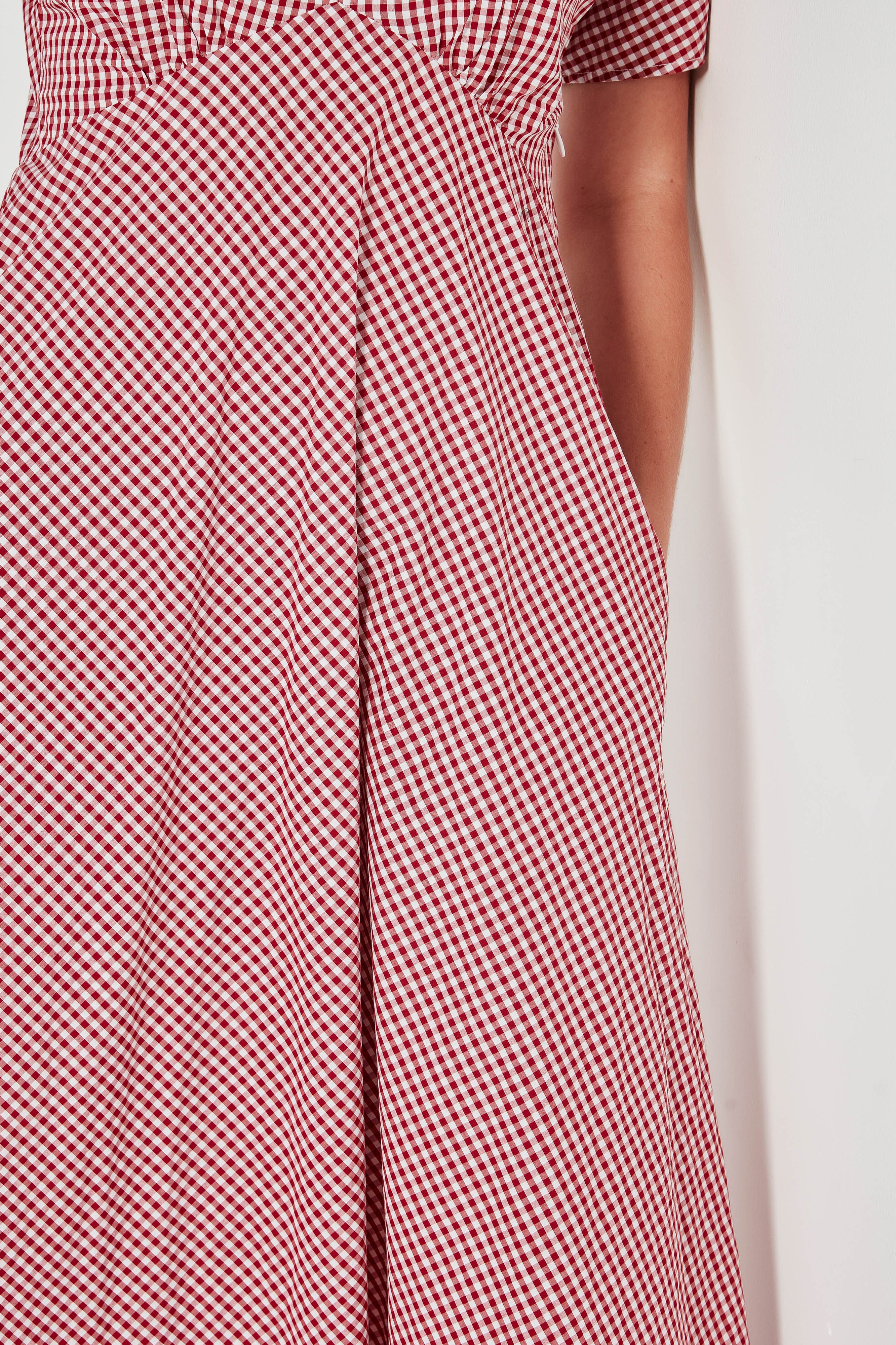 The Amalfi Dress in Scarlet Gingham