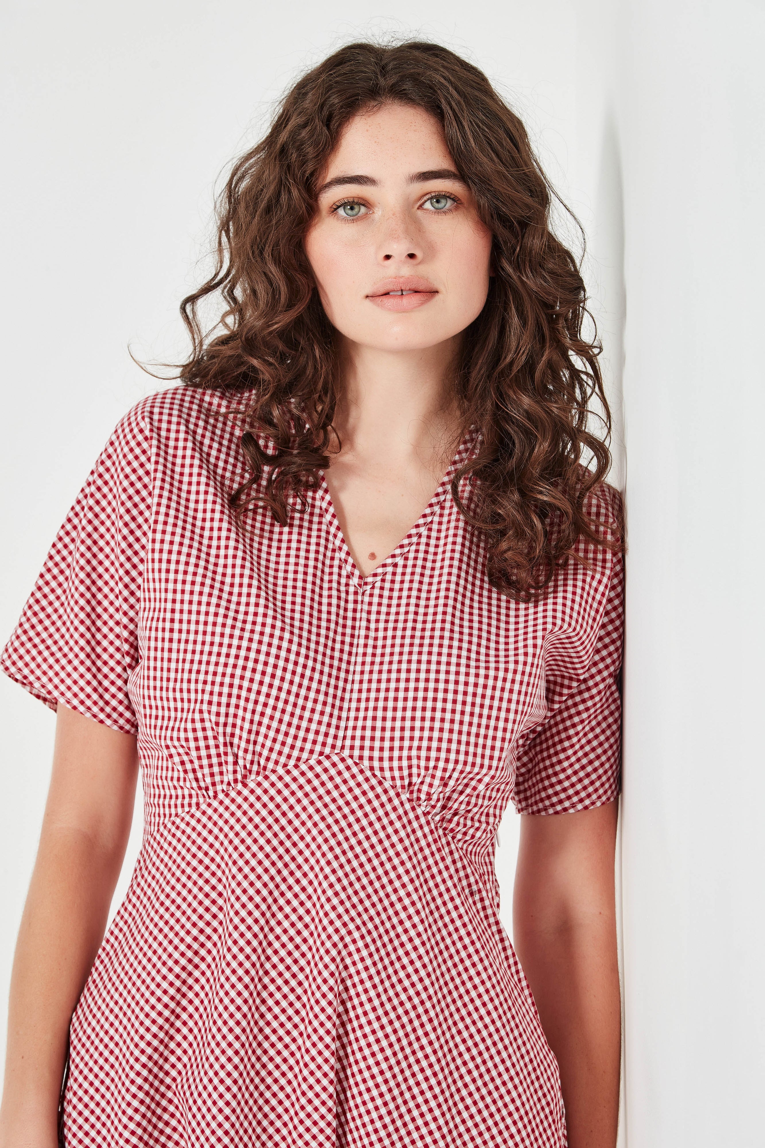 The Amalfi Dress in Scarlet Gingham