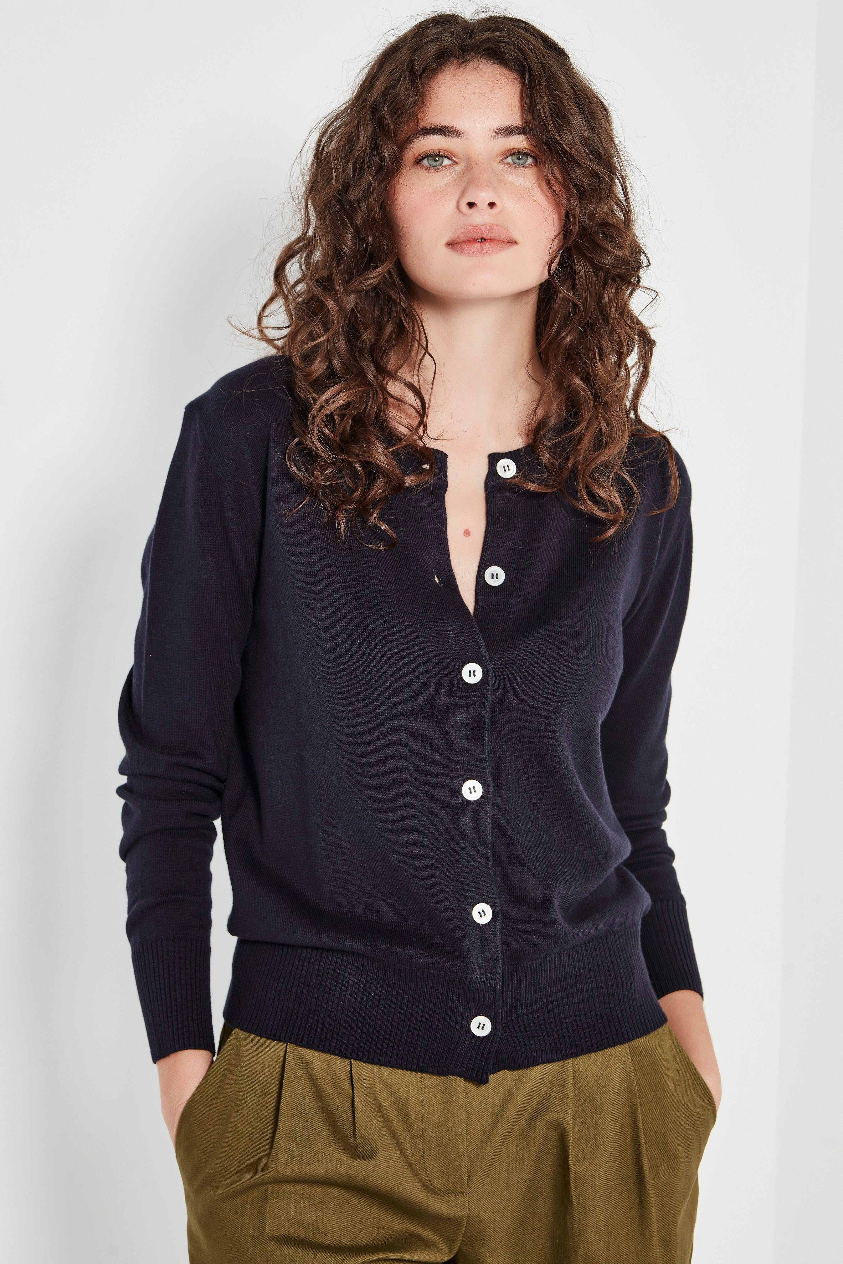 The Sienna Cardi in French Navy