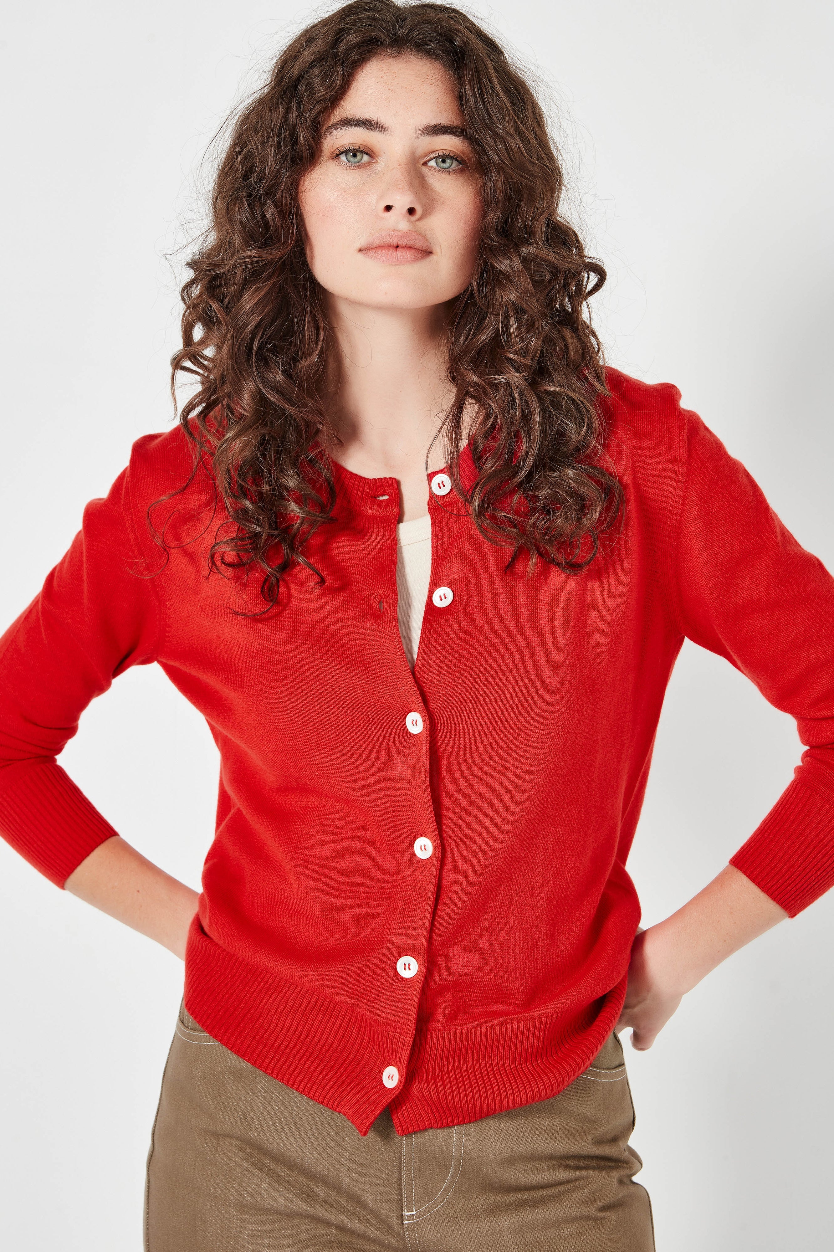 The Sienna Cardi in Poppy