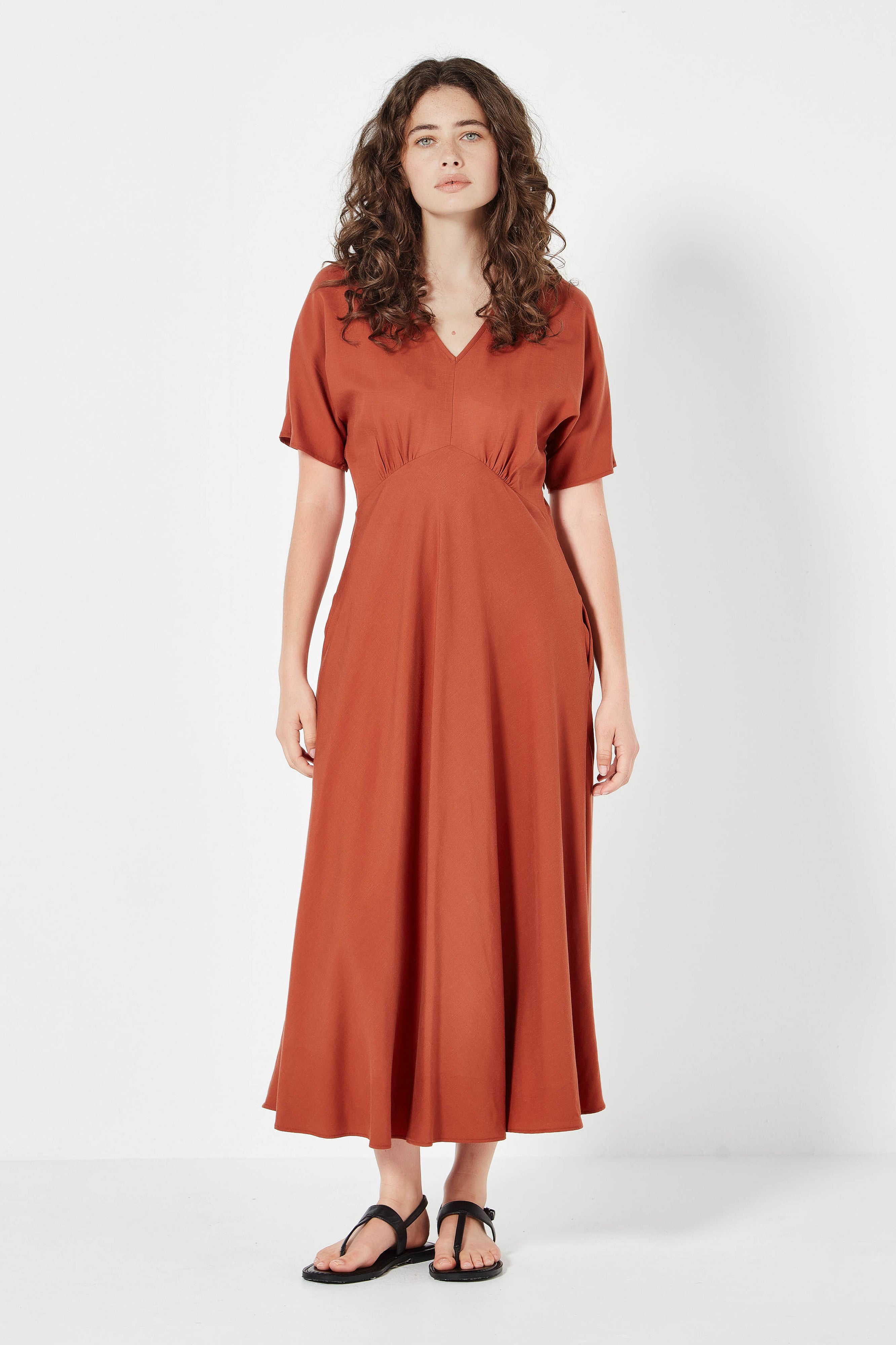 The Amalfi Dress in Brick