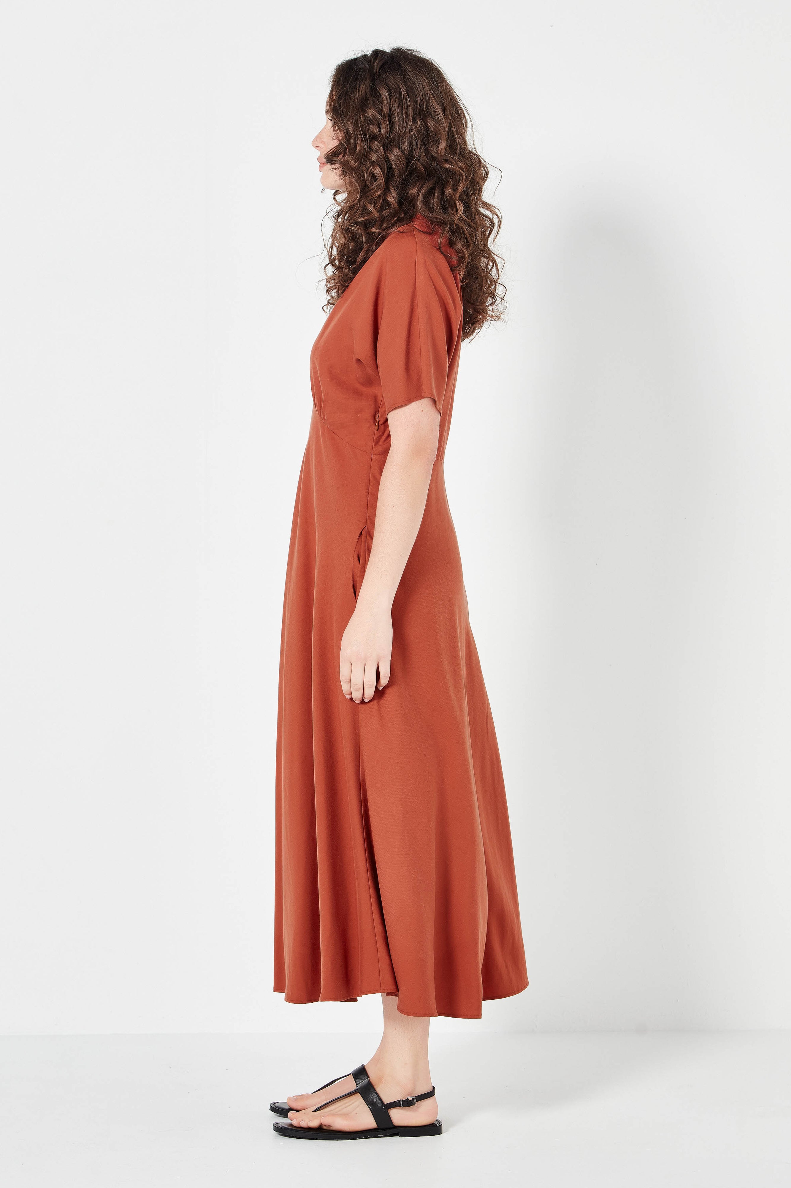 The Amalfi Dress in Brick