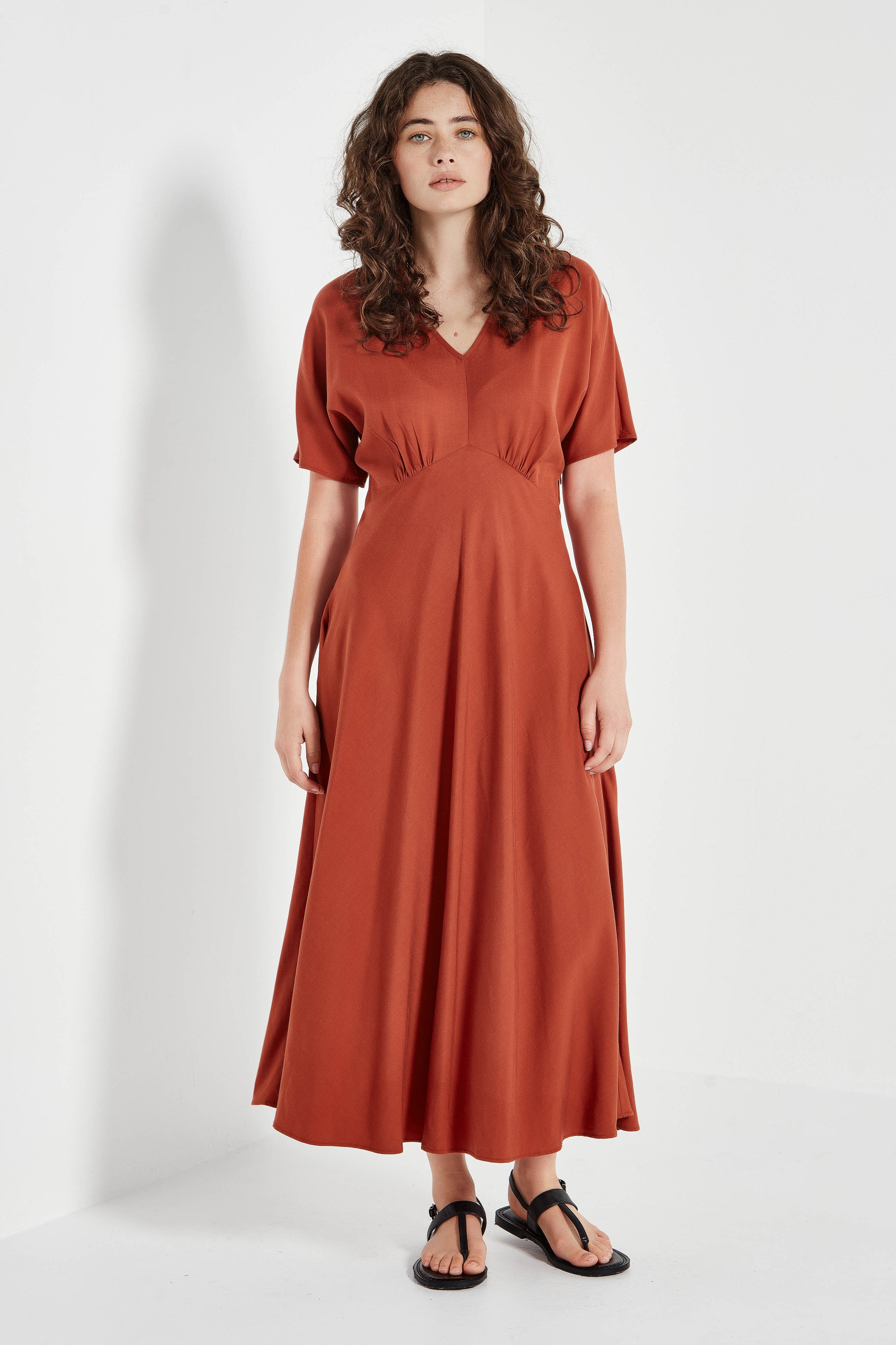 The Amalfi Dress in Brick