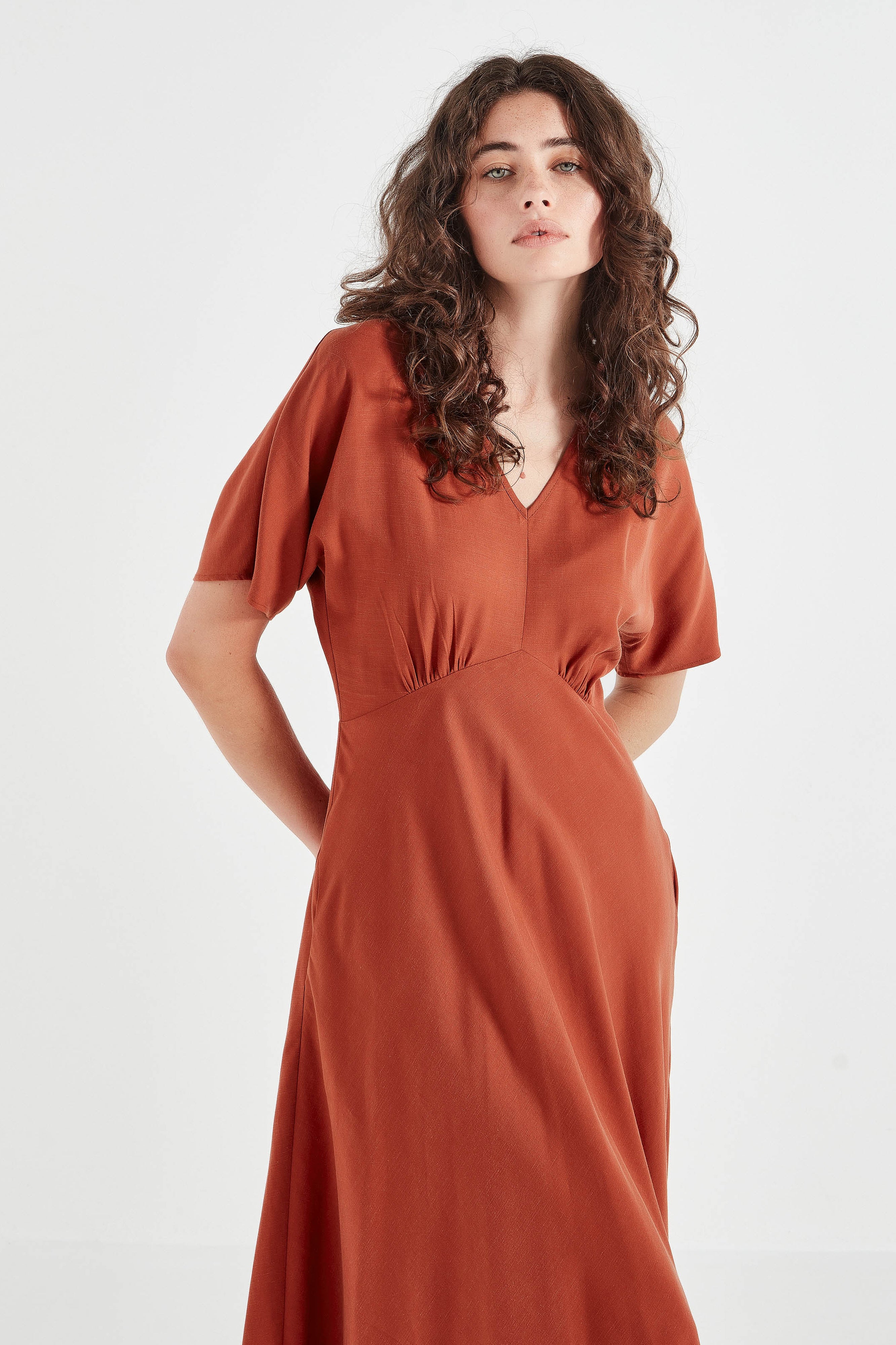 The Amalfi Dress in Brick