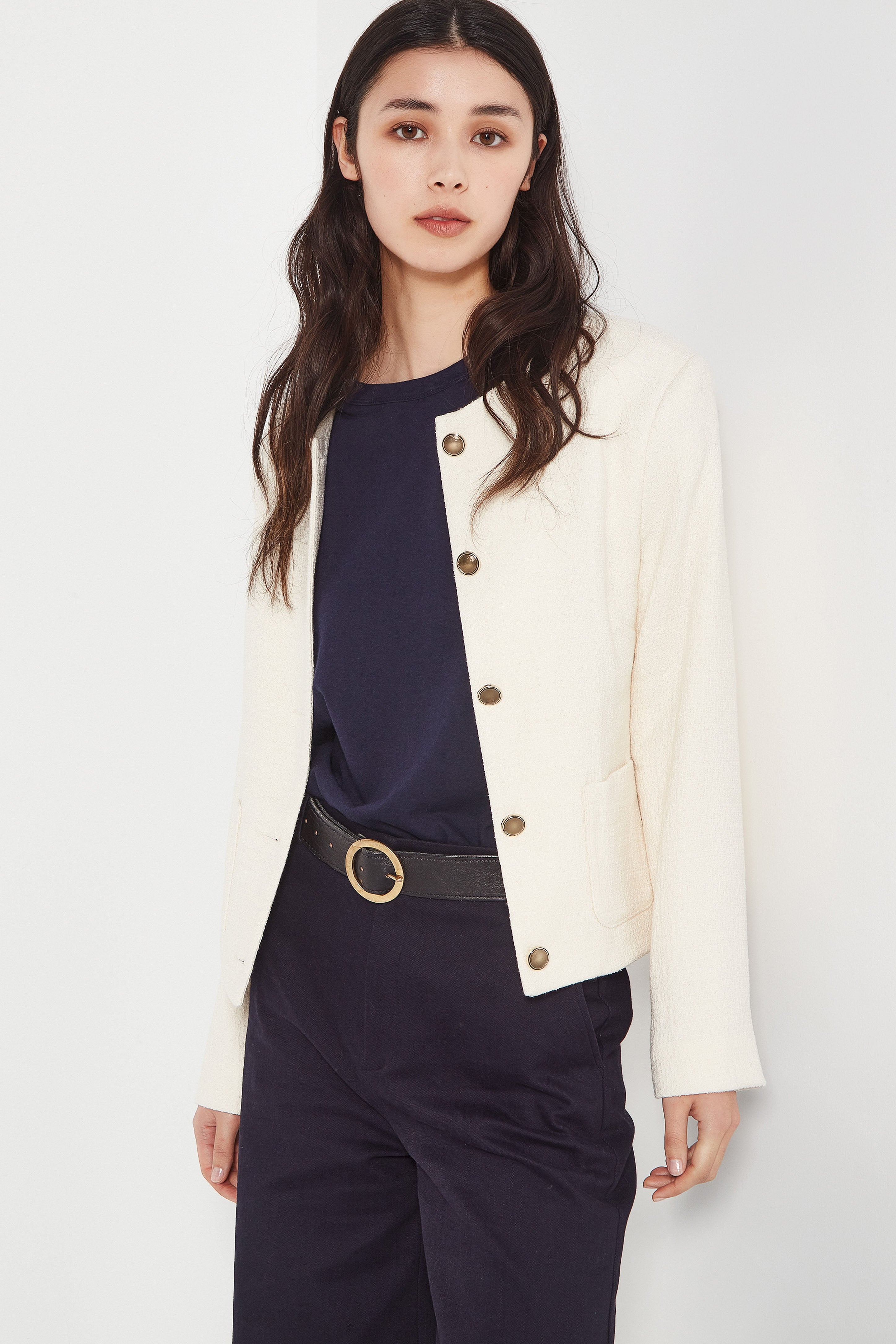 The Gabrielle Jacket in Ivory Boucle