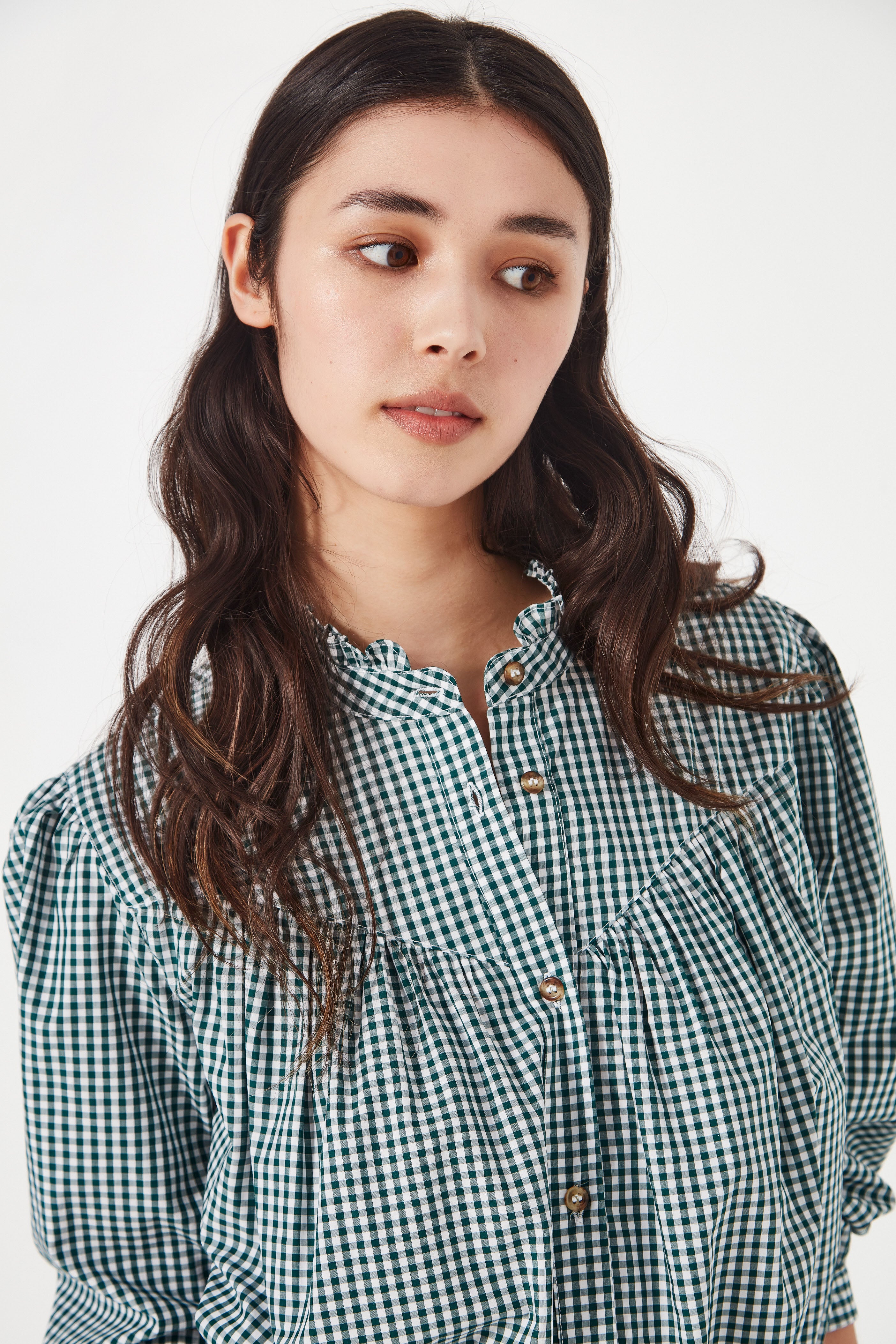 The Miller Blouse in Emerald Gingham