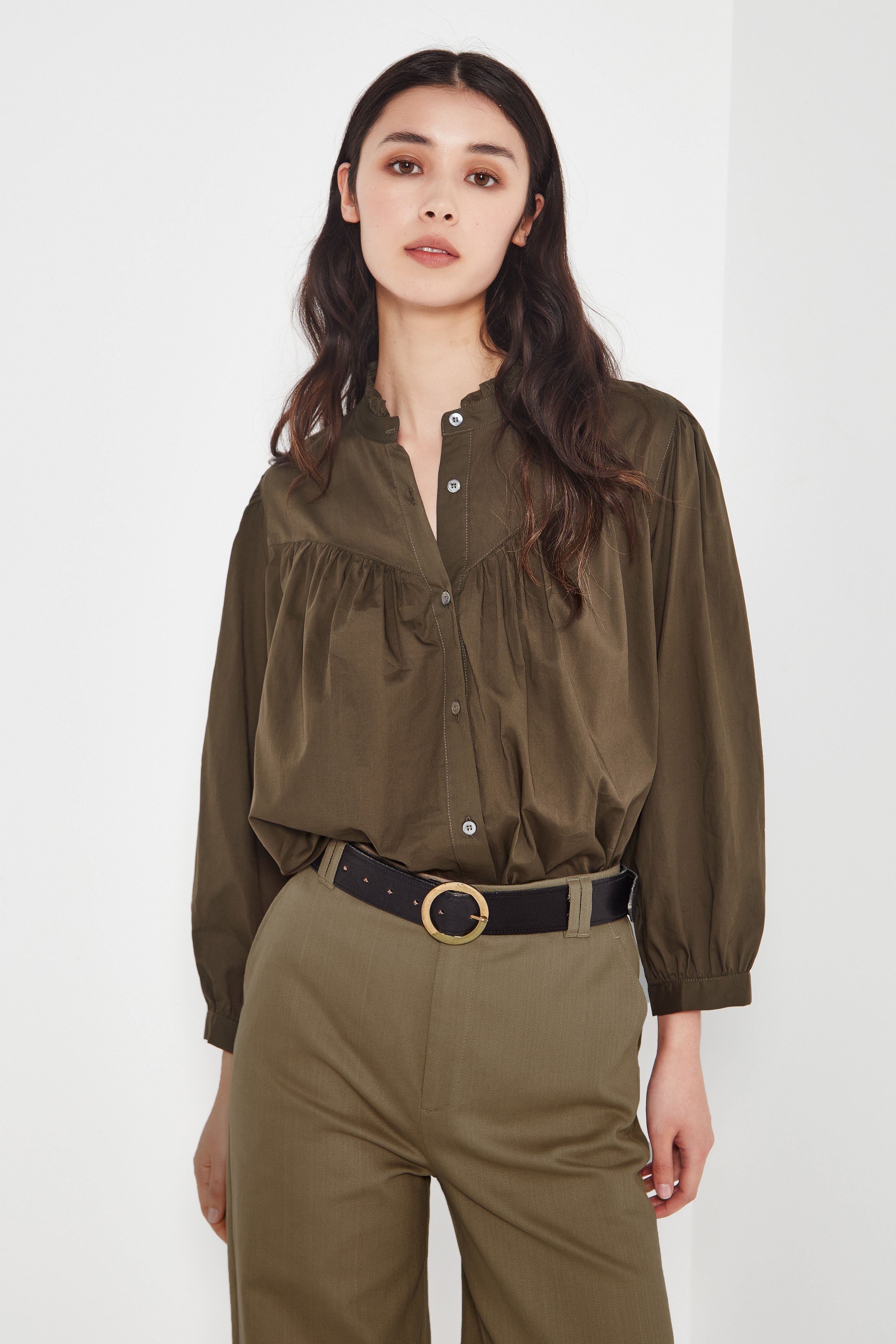 The Miller Blouse in Forest