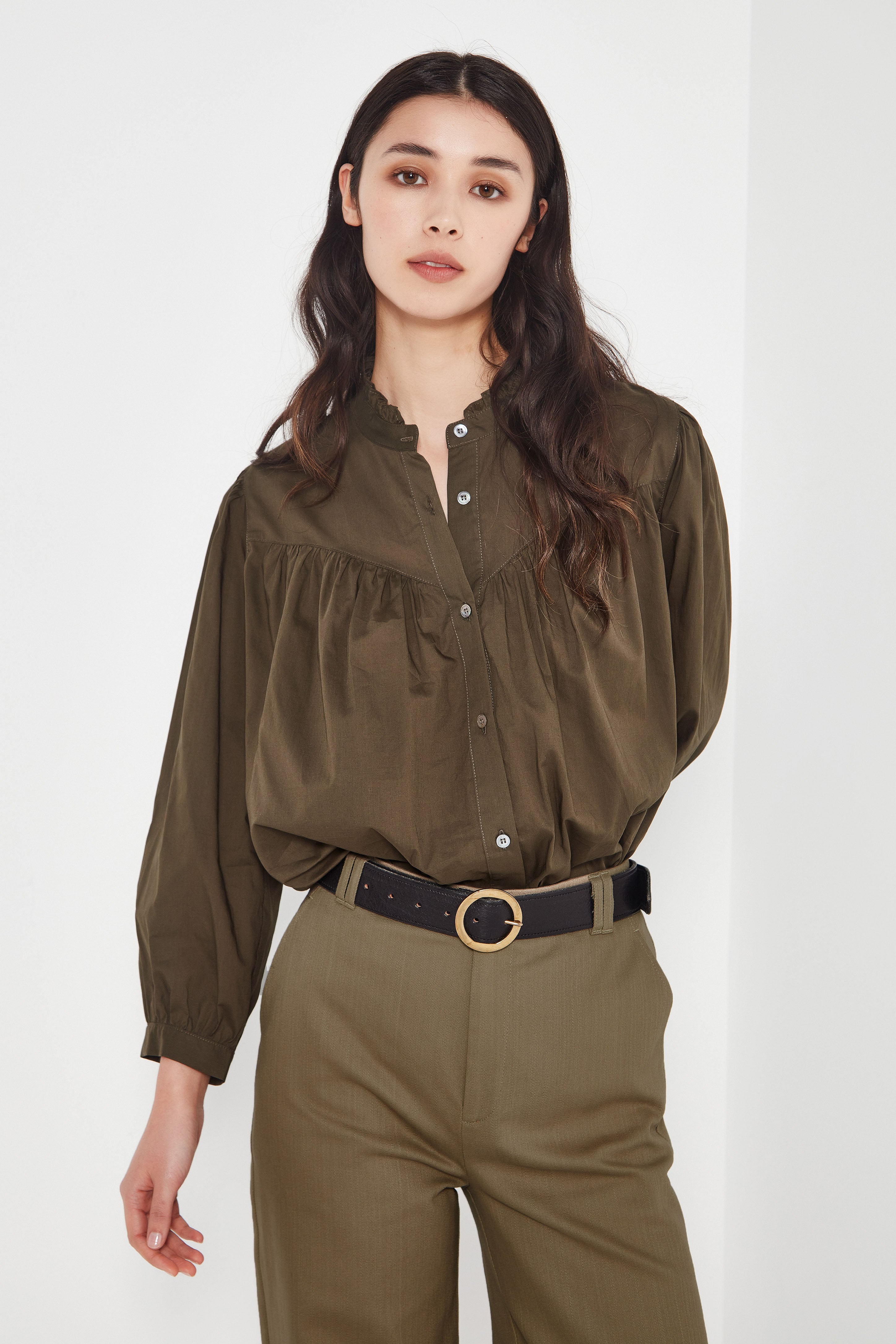 The Miller Blouse in Forest