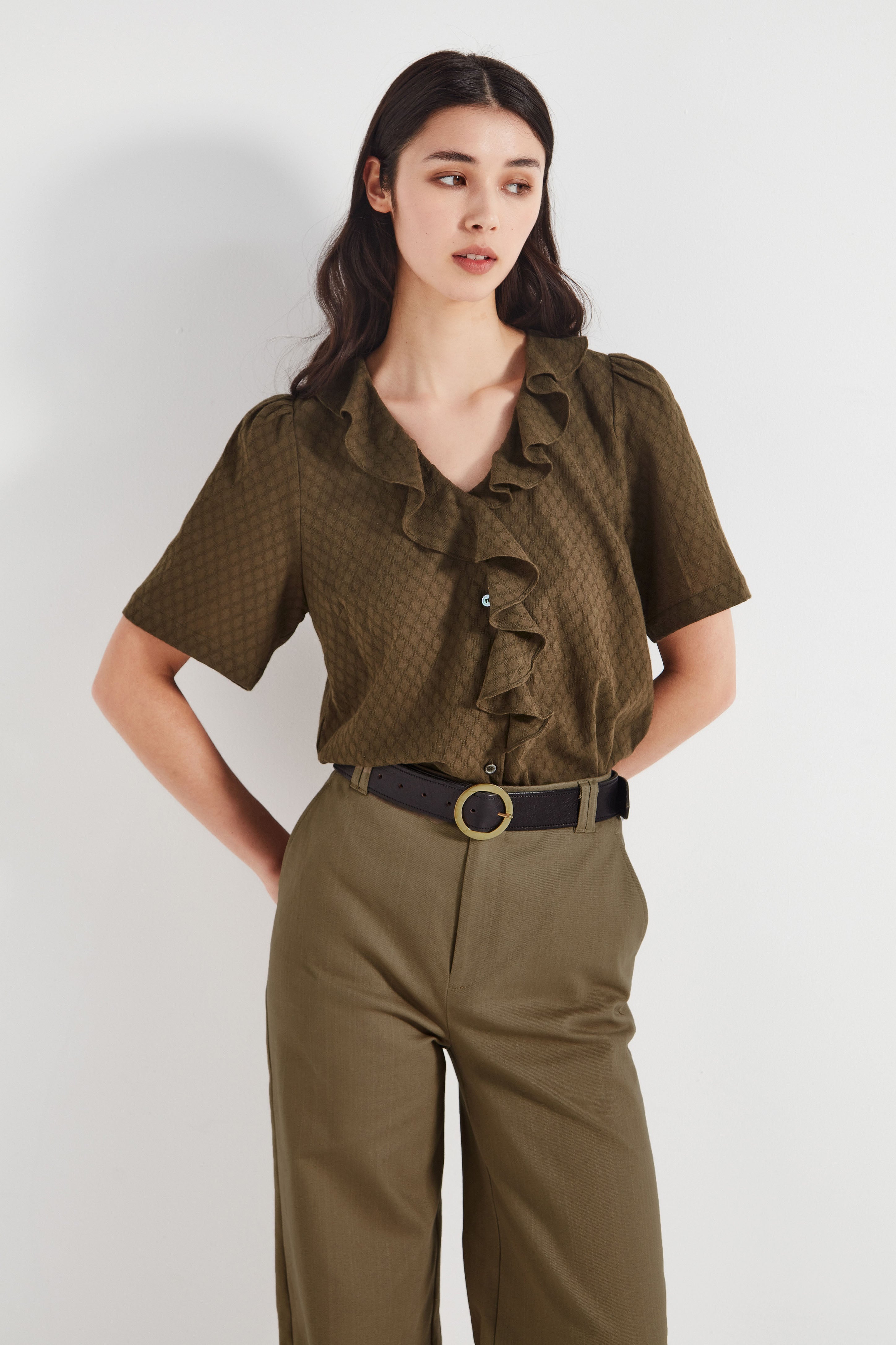 The Freya Blouse in Forest