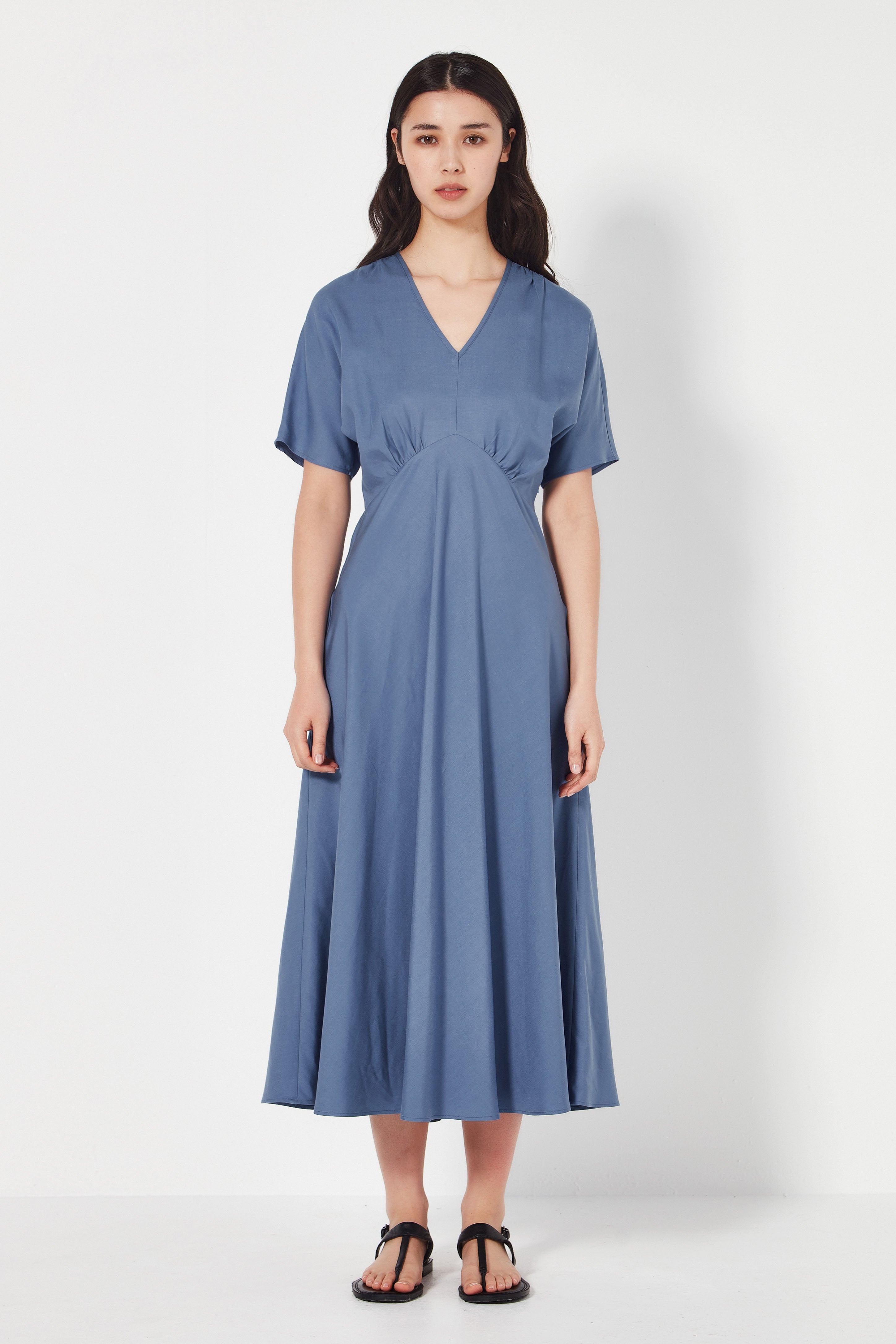 The Amalfi Dress in Mid Blue