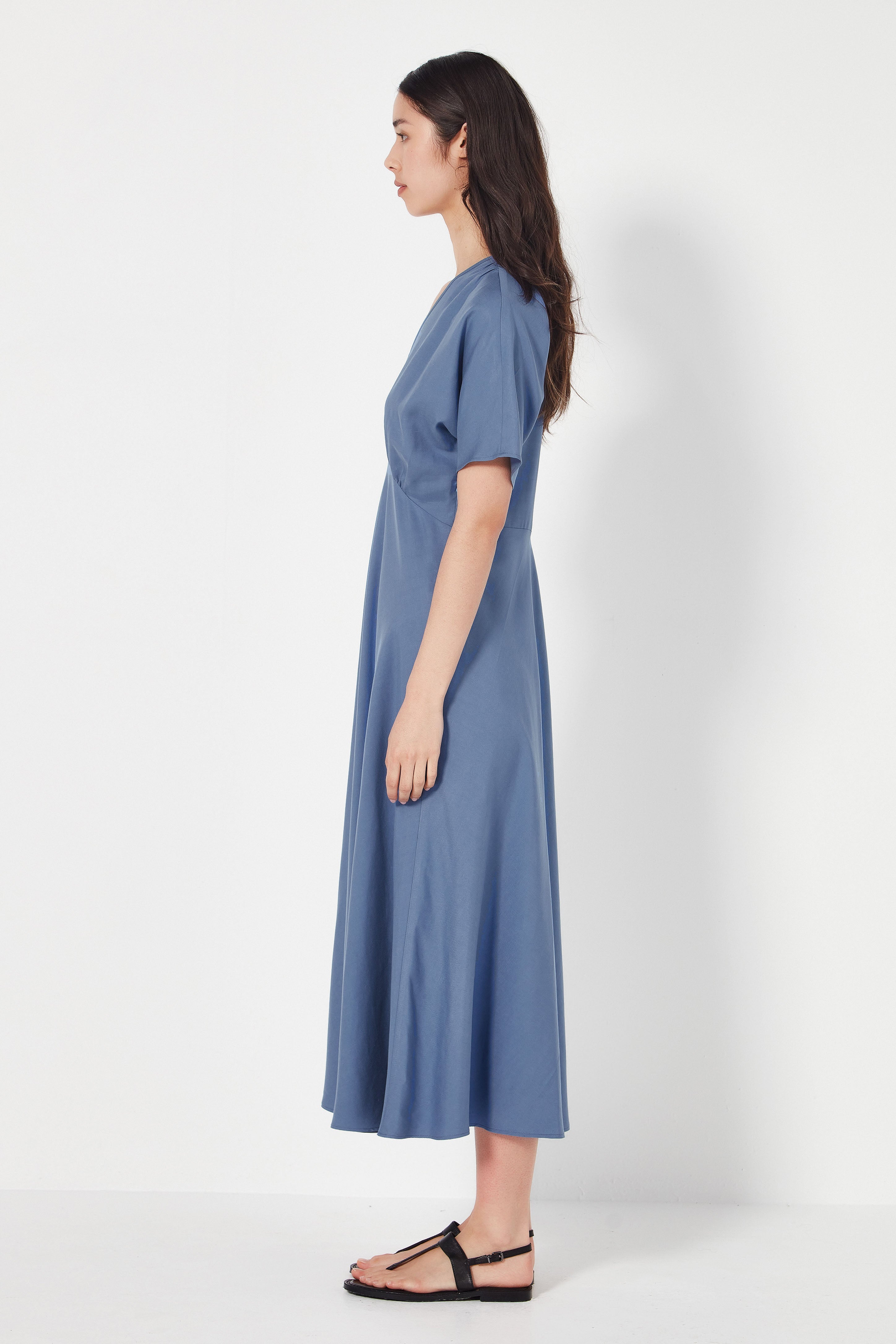 The Amalfi Dress in Mid Blue