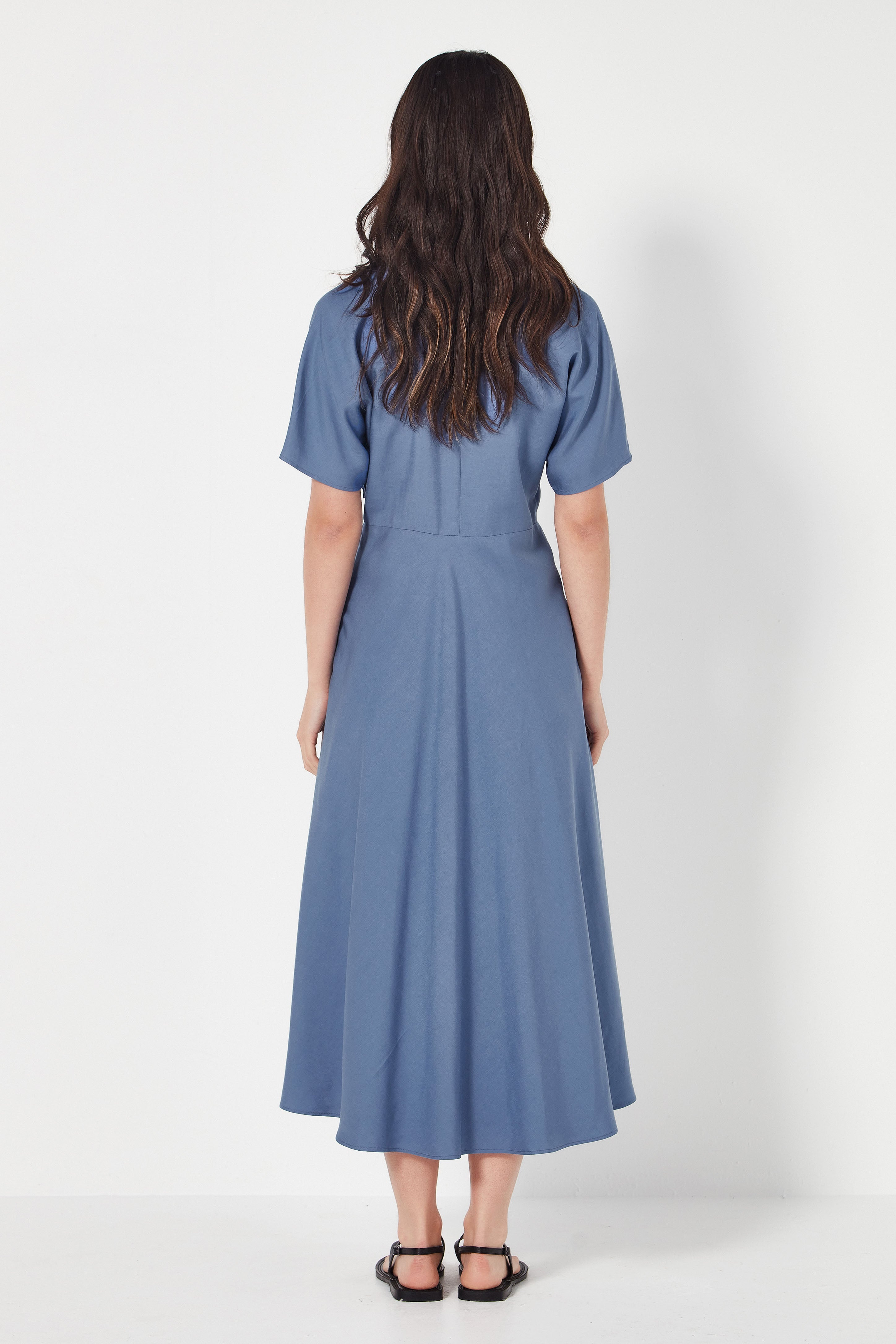 The Amalfi Dress in Mid Blue