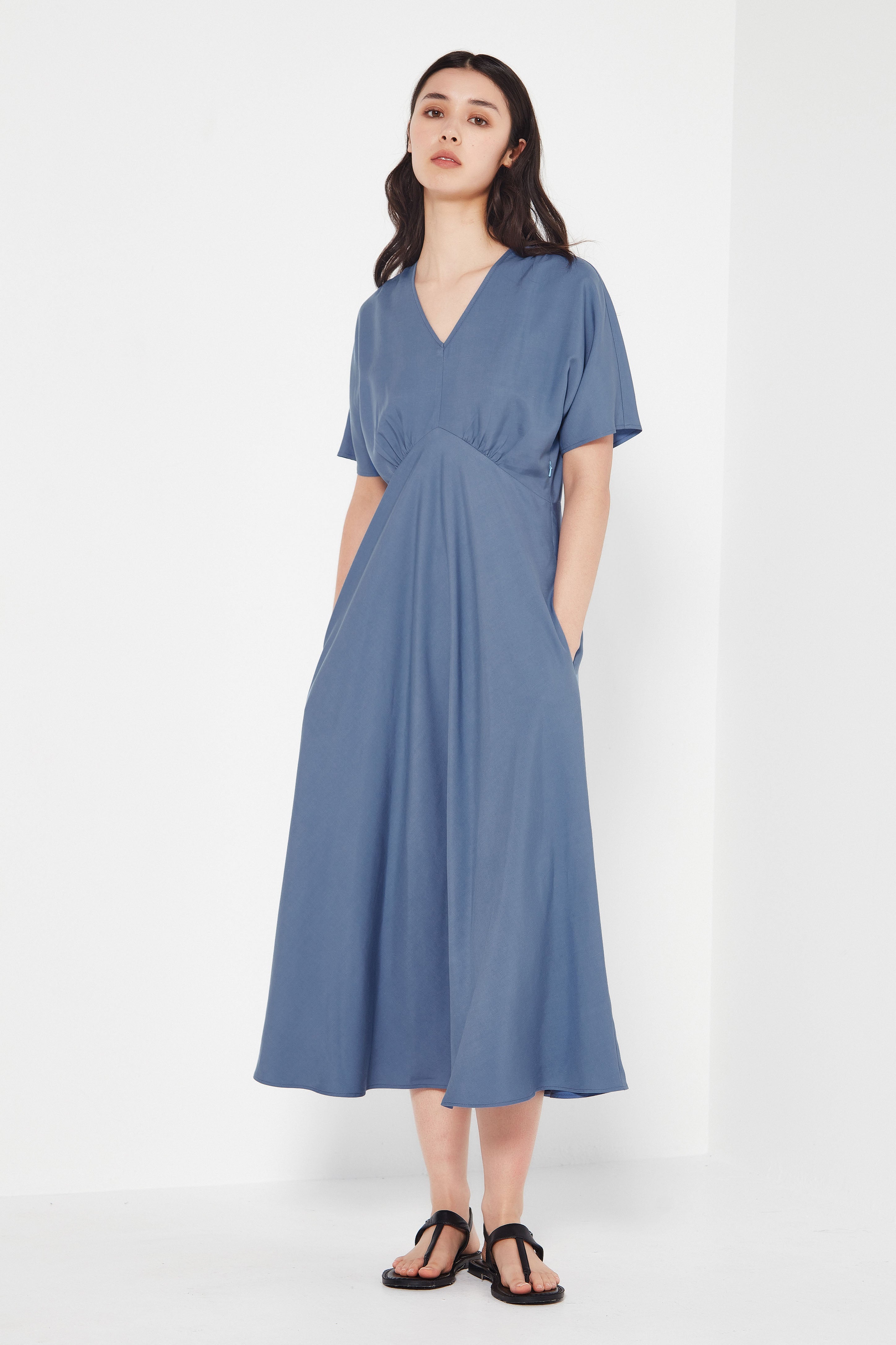 The Amalfi Dress in Mid Blue